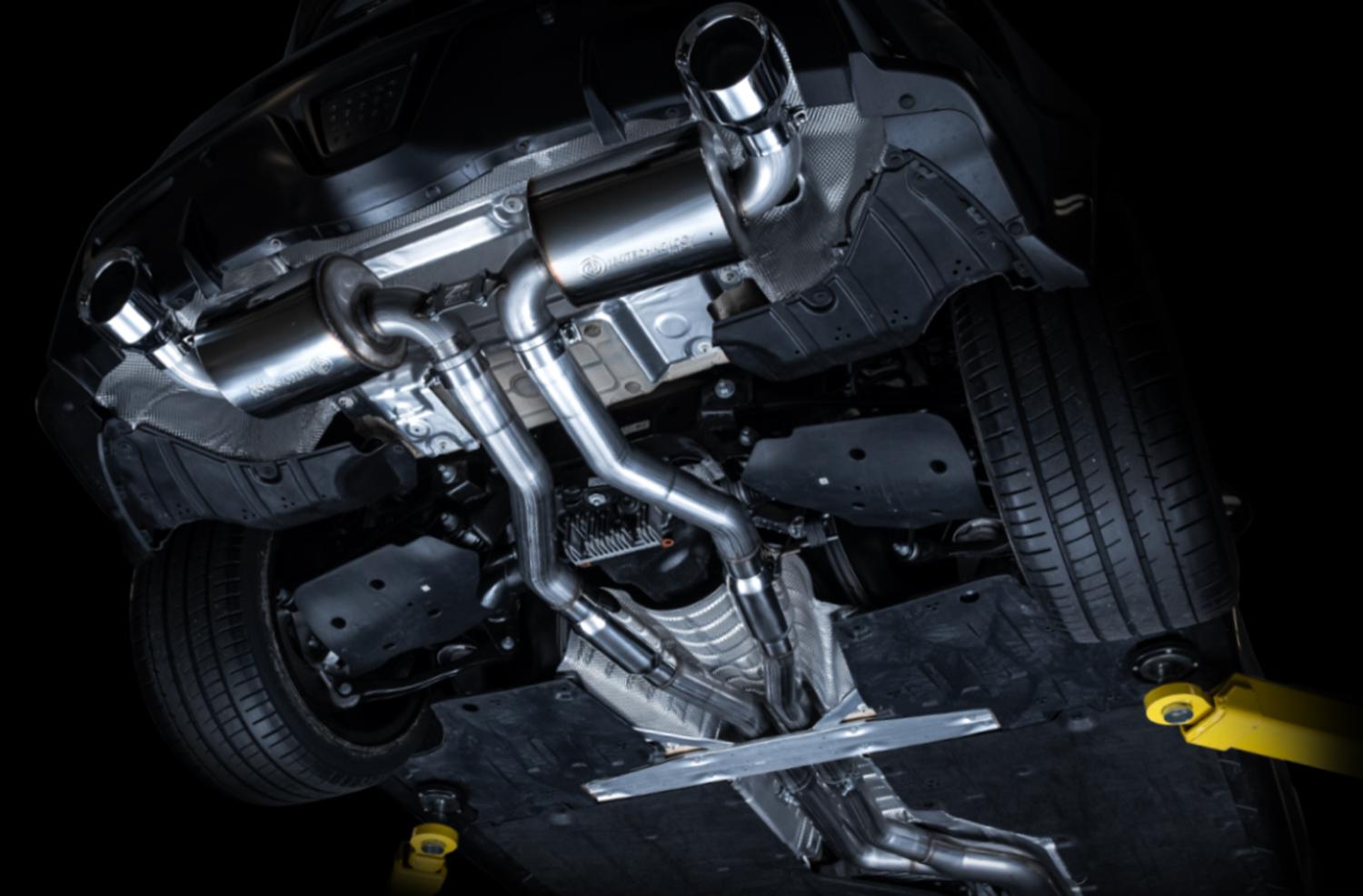 AWE Resonated Touring Edition for A90 Supra - 5" Chrome Tips - 3015-32118