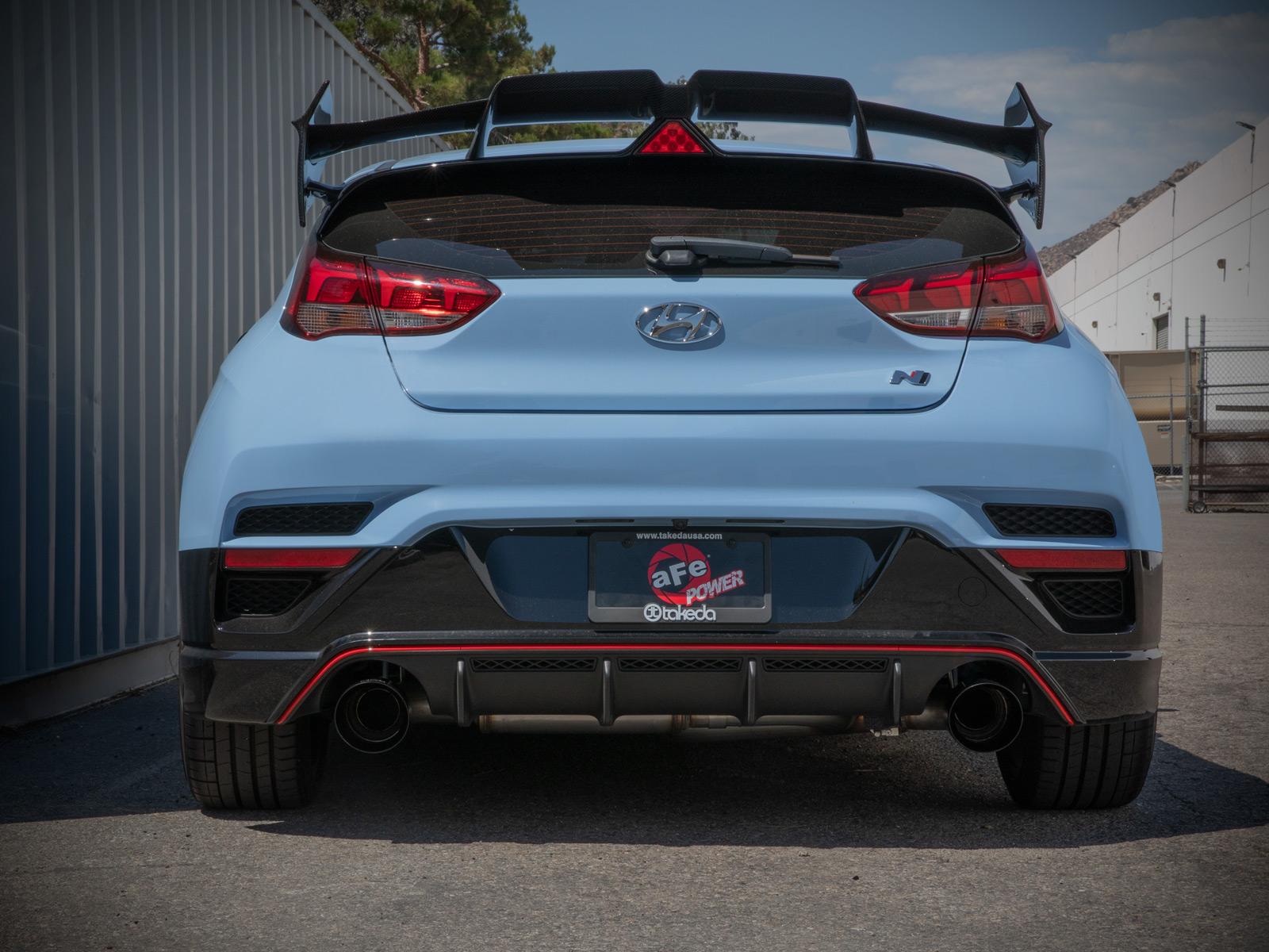 aFe Takeda 3" 304 Stainless Steel Axle-Back Exhaust System - Black Tip (2021-2022 Hyundai Veloster N L4-2.0L (t)) - 49-37029-B