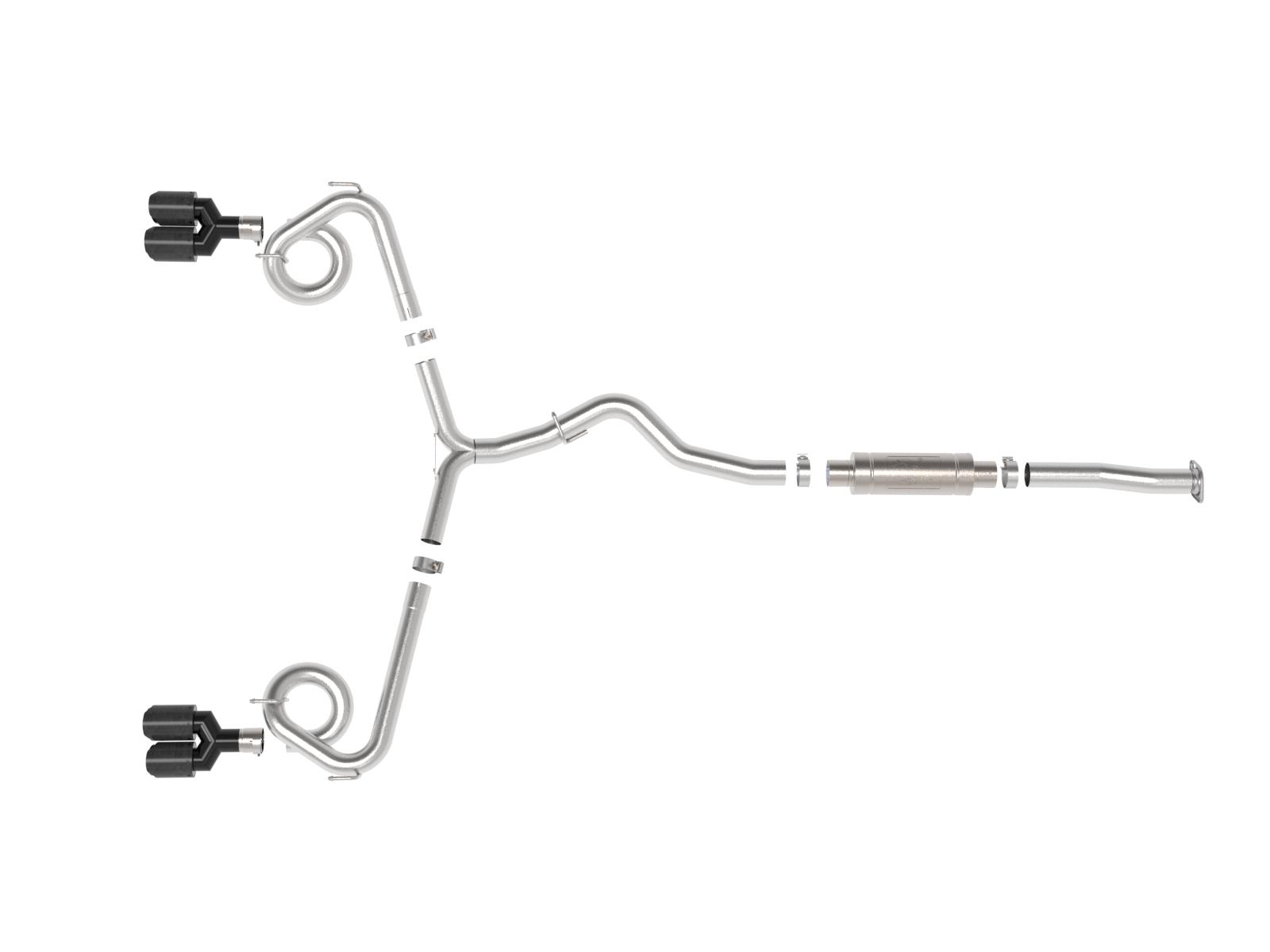 AFE Takeda 3 IN to 2-1/4 IN 304 Stainless Steel Cat-Back Exhaust w/ Black Tip (2015-2021 WRX , WRX STI) - 49-36810-C