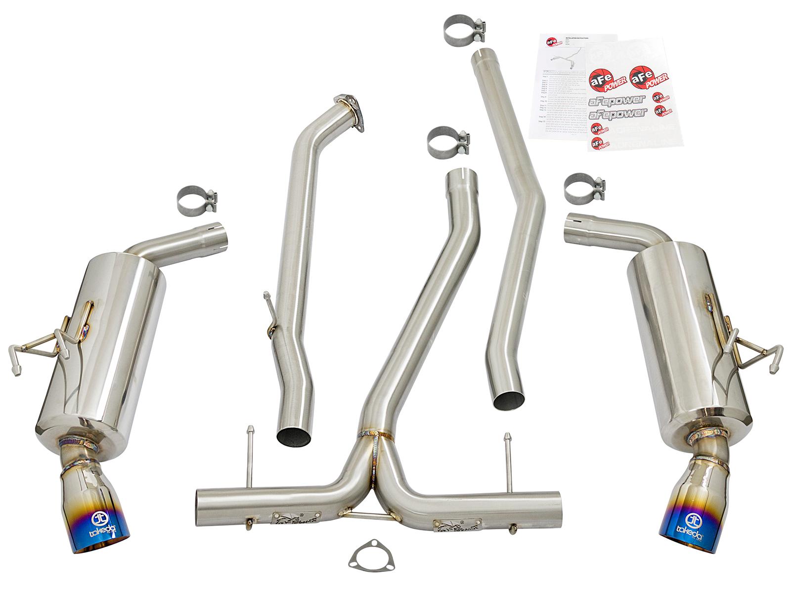 AFE Takeda Cat-Back Exhaust w/ Blue Flame Tip (2016-2021 Civic) - 49-36615-L