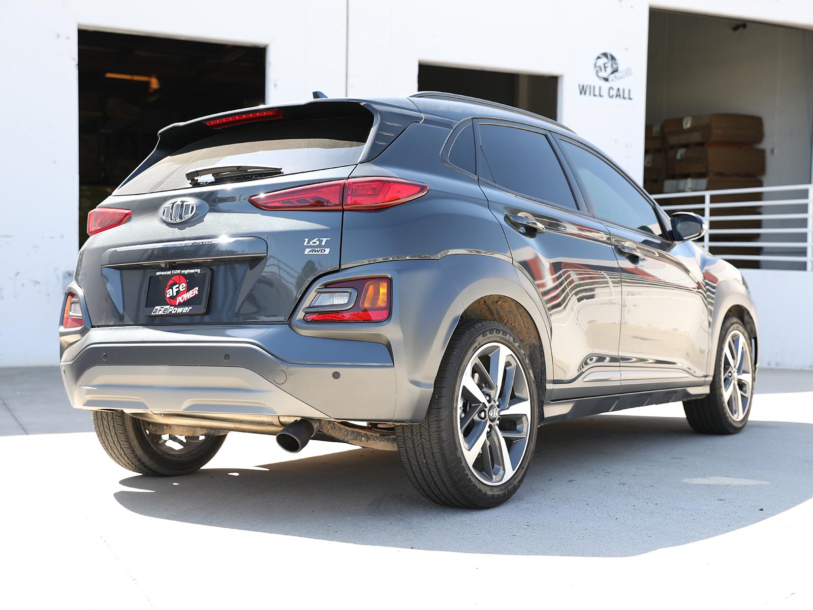 AFE Takeda 2-1/2 IN 304 Stainless Steel Axle-Back Exhaust w/o Muffler Black Tips Hyundai Kona 18-23 L4-1.6L (t) - 49-37017NM-B