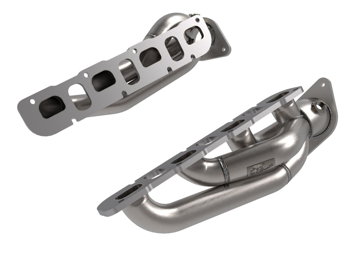 AFE Twisted Steel 1-7/8 IN to 2-3/4 IN 304 Stainless Header w/ Raw Finish (Jeep Wrangler 392 21-24 V8-6.4L) - 48-38031
