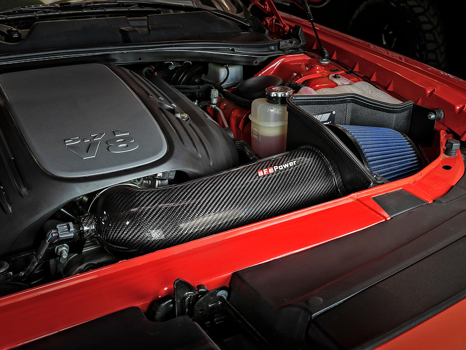 AFE Track Series Stage-2 Carbon Fiber Intake System w/ Pro 5R Media (2011-2021 300, Challenger, Charger) - 54-12162-C