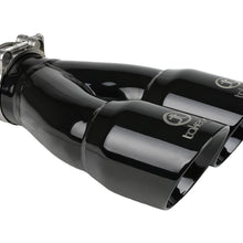 AFE Takeda 304 Stainless Steel Clamp-on Exhaust Tip Black (2-1/2 IN Inlet x 3 IN Dual Outlet x 9-1/2 IN L) - 49T25364-B10