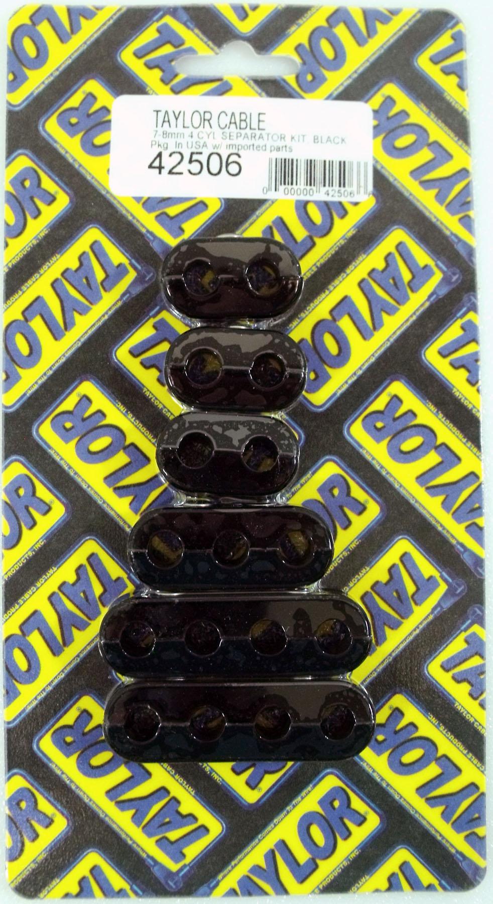 TAYLOR CABLE 7-8mm 4cyl Vertical Wire Loom Kit black  - 42506