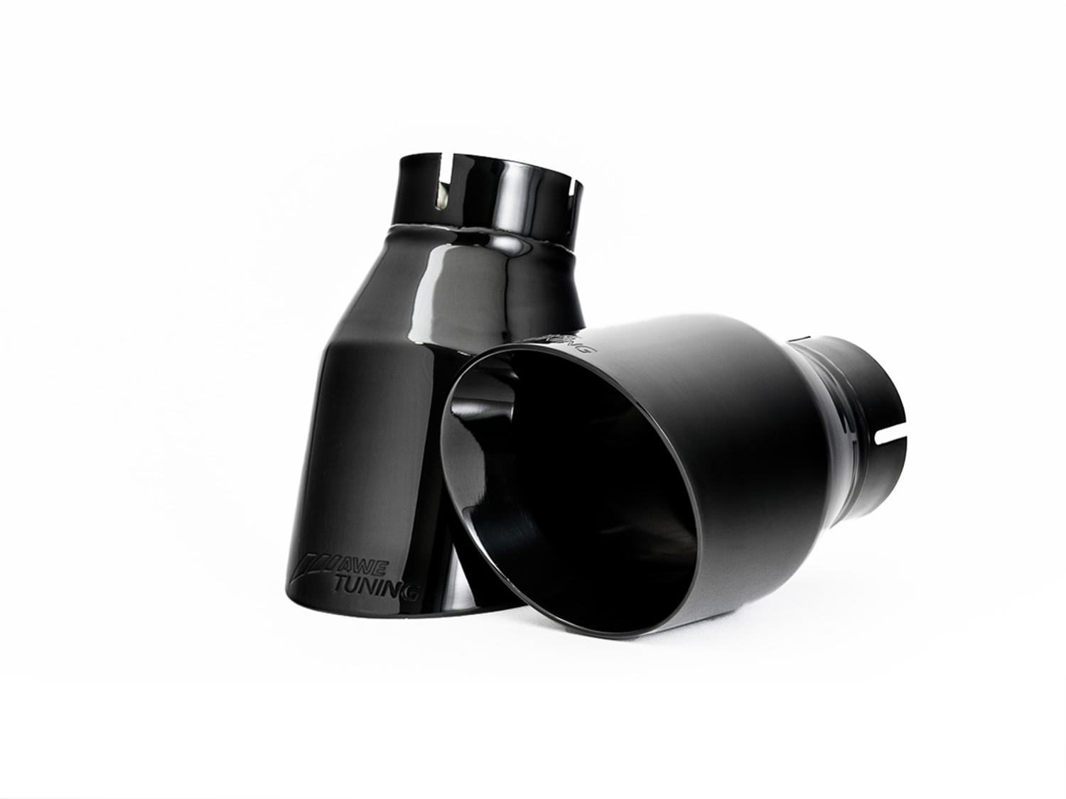 AWE Tuning Audi B9 A4 Touring Edition Exhaust Dual Outlet - Diamond Black Tips (Includes DP) - 3015-33078