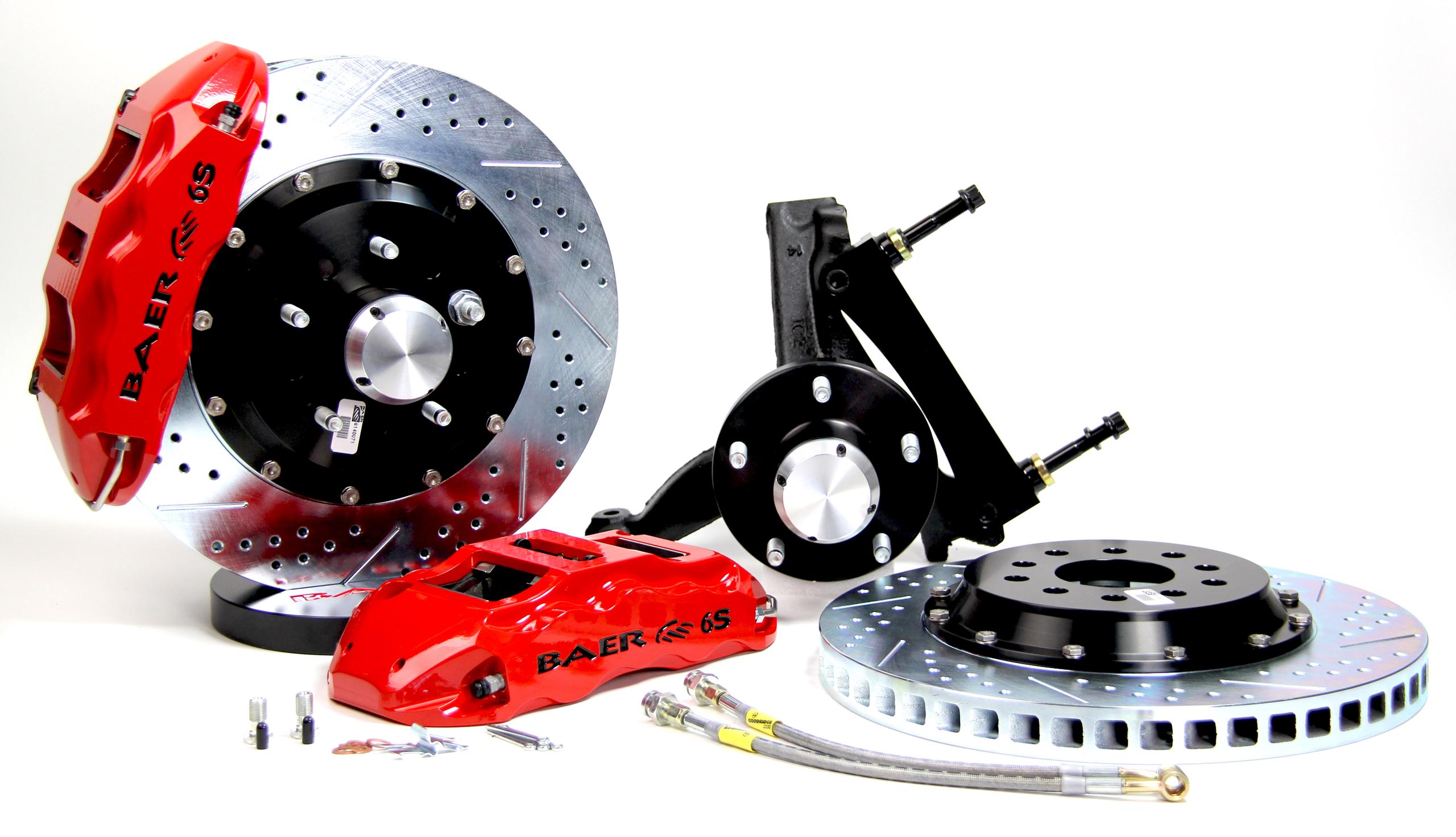 Baer 14" Extreme+ Front Brake Kit, Fire Red, SDZ, Std. Studs (1982-1992 Camaro , Firebird) - 4301089FR