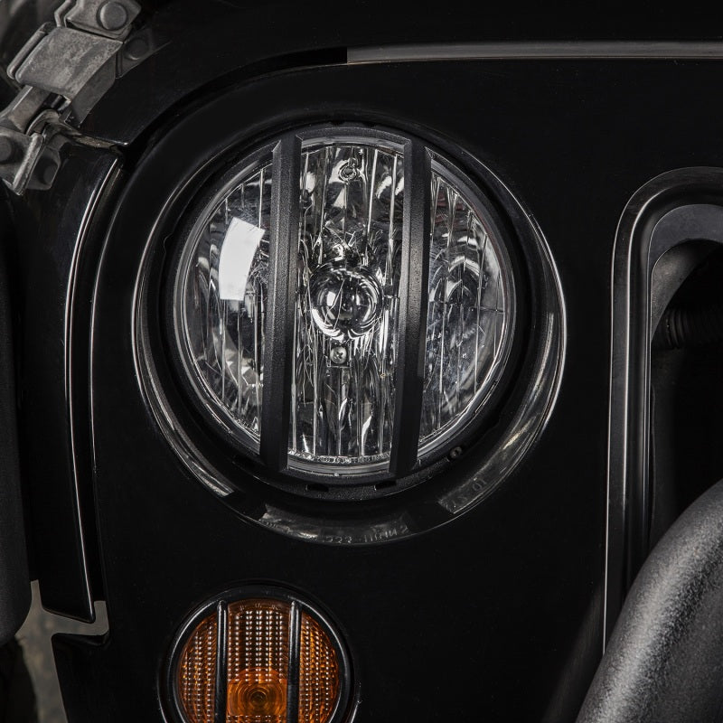 Rugged Ridge Elite Euro Guard Kit Pivotal Headlight Black; 07-18 Wrangler Jk/Jku - 11230.13