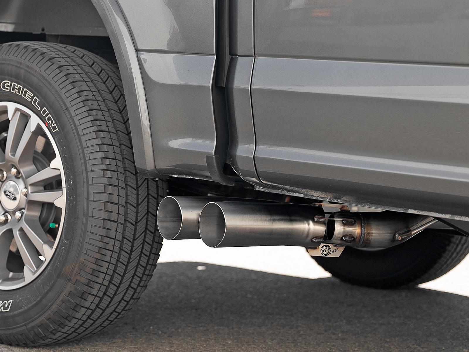 AFE Rebel 409 Stainless Steel DPF-Back Exhaust System w/ Dual Brushed Tips (Ford F-150 18-20 V6-3.0L (td)) - 49-43108-H