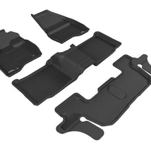 3D MAXpider 2015-2016 Ford Explorer Kagu 1st & 2nd & 3rd Row Floormats - Black