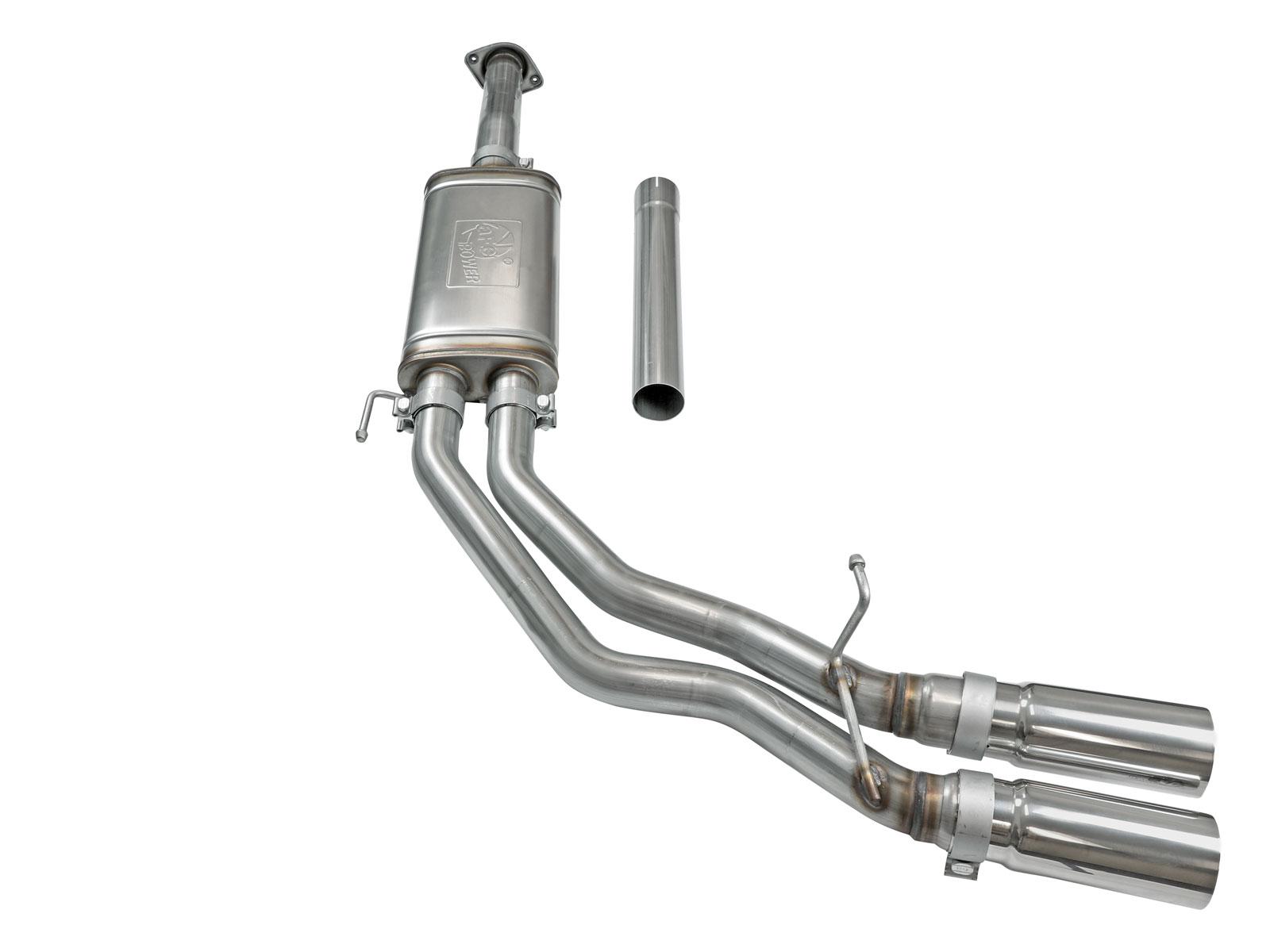 AFE Rebel Series 3 IN to 2-1/2 IN 409 Stainless Steel Cat-Back Exhaust w/ Polish Tip (2015-2020 F-150, F-150, F-150) - 49-43081-P