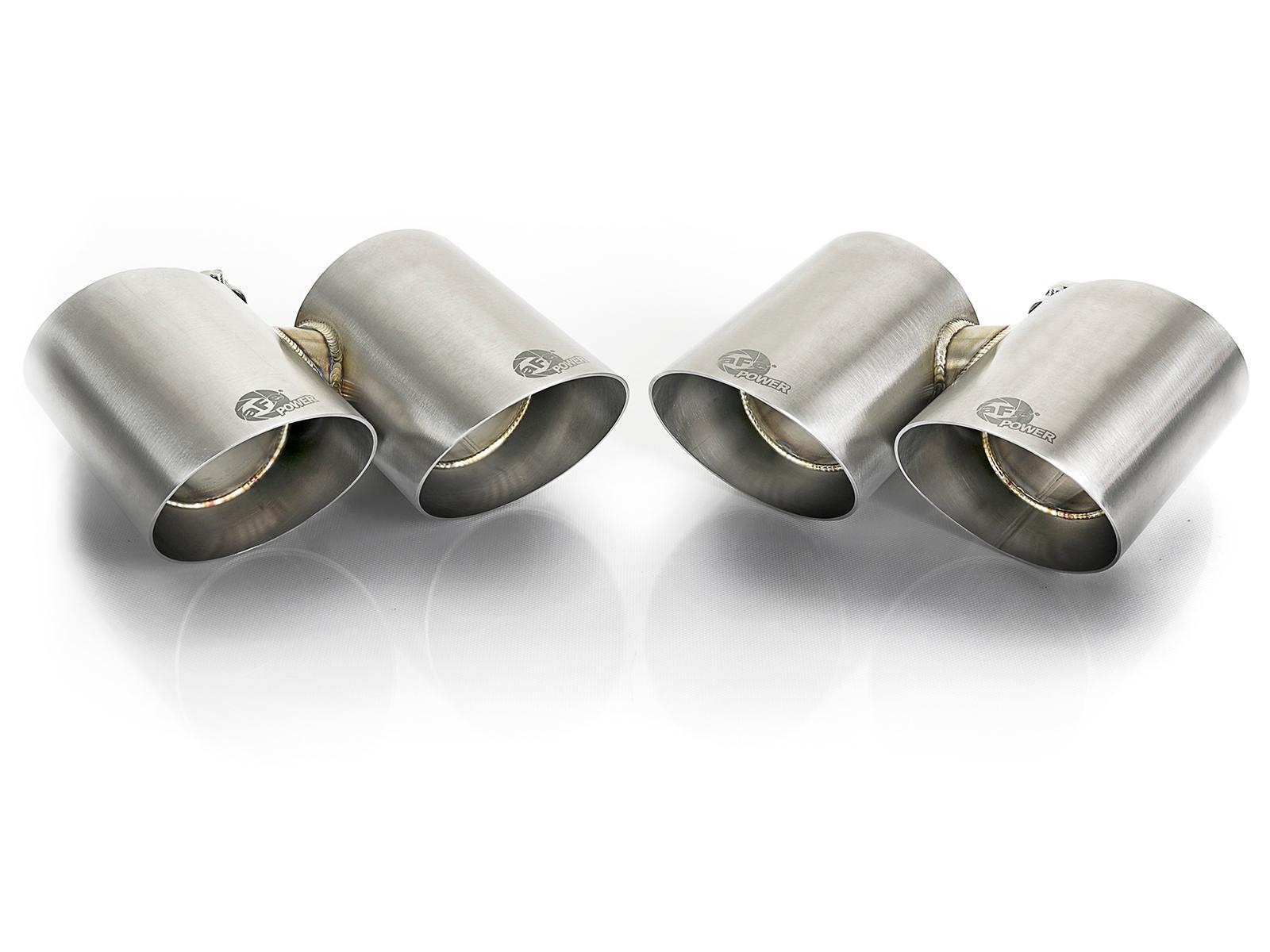 AFE MACH Force-Xp 304 Stainless Steel OE Replacement Exhaust Tips Polished (2012-2016 911, 911) - 49C36416-P