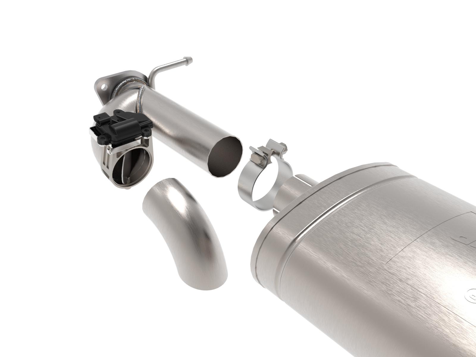 AFE Gemini XV Cat-Back Exhaust System w/ Dual Rear Exit Polished Tip (2019-2021 1500, 1500) - 49-32081-P