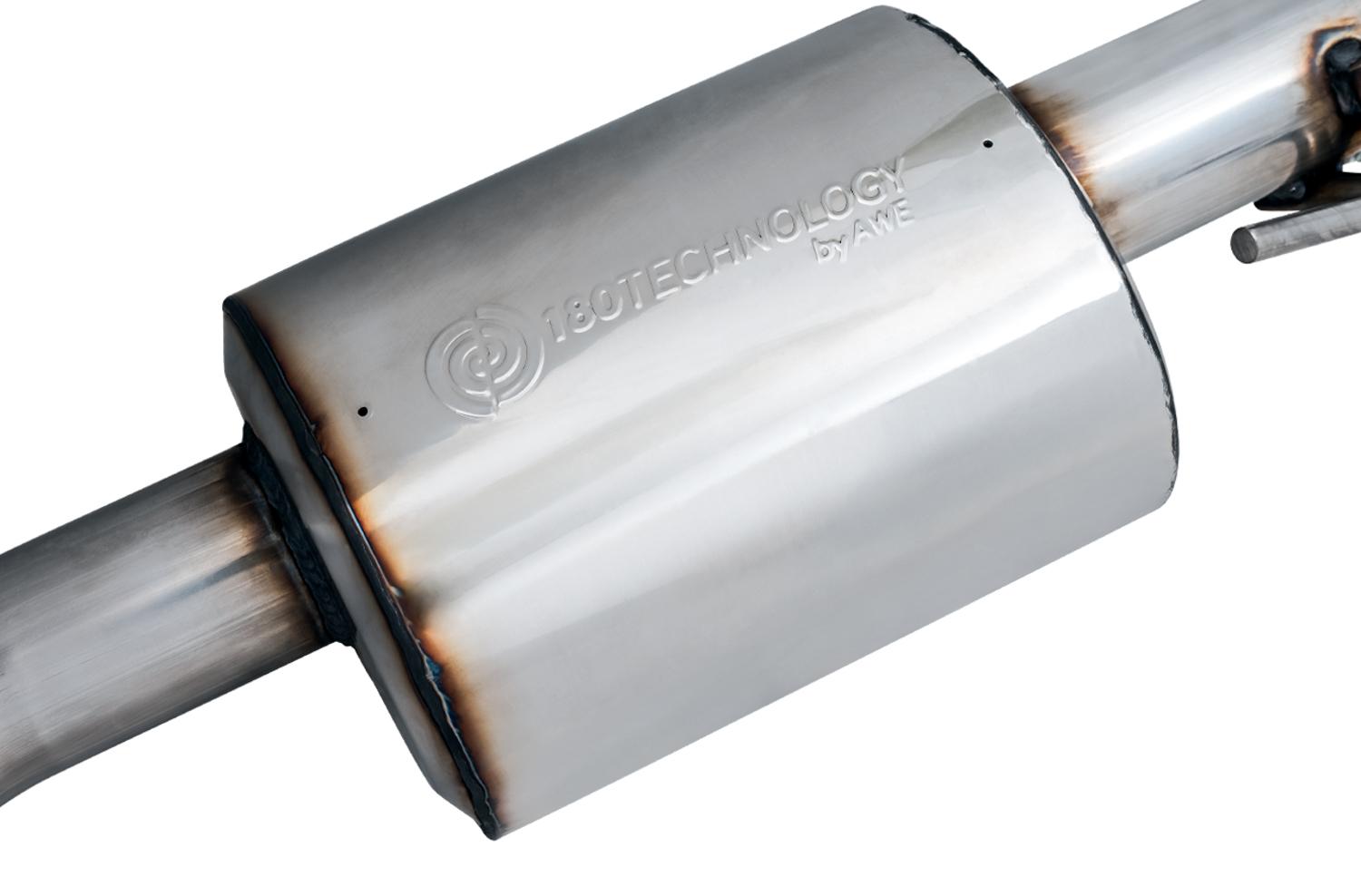 AWE Tread Edition Catback Single-Side Exhaust for Jeep JT 3.6L - Diamond Black Tip (2020-2021 Jeep Gladiator) - 3015-23103