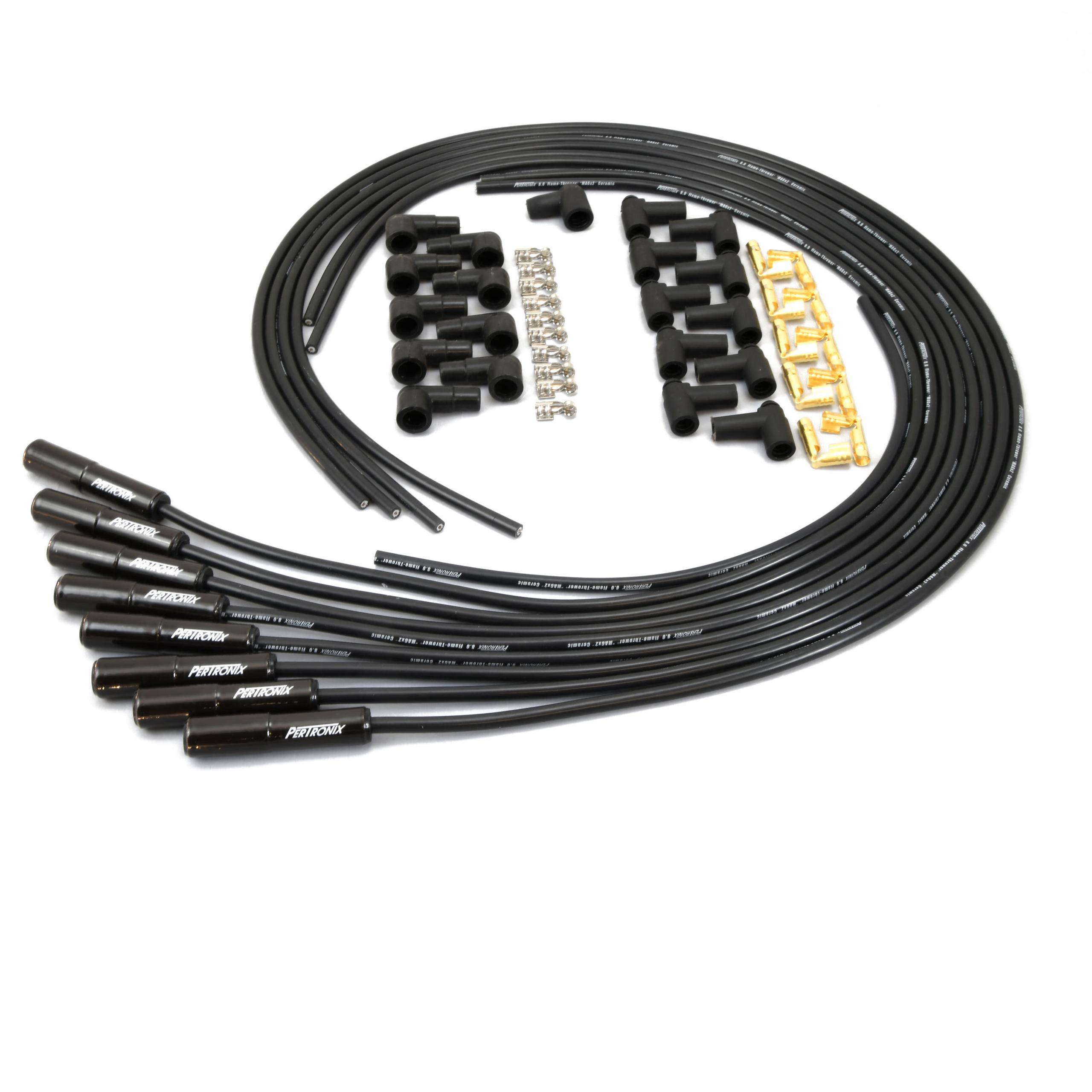Pertronix Universal Straight Plug Wires with Black Ceramic Boot - 828280HT
