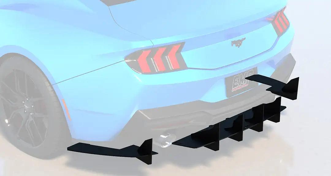 Evans Motorsport Performance Solid Aluminum Rear Diffuser V2 (2024-2026 Ford Mustang GT and EcoBoost Quad Active Exhaust) - EMP-S650DIFF-AL-QDV2