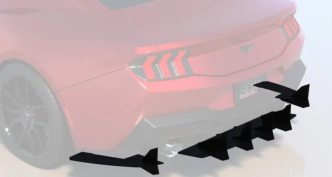 Evans Motorsport Performance HDPE Rear Diffuser V3 (2024-2026 Ford Mustang GT and EcoBoost Dual w/o Active Exhaust) - EMP-S650DIFF-HD-DLV3