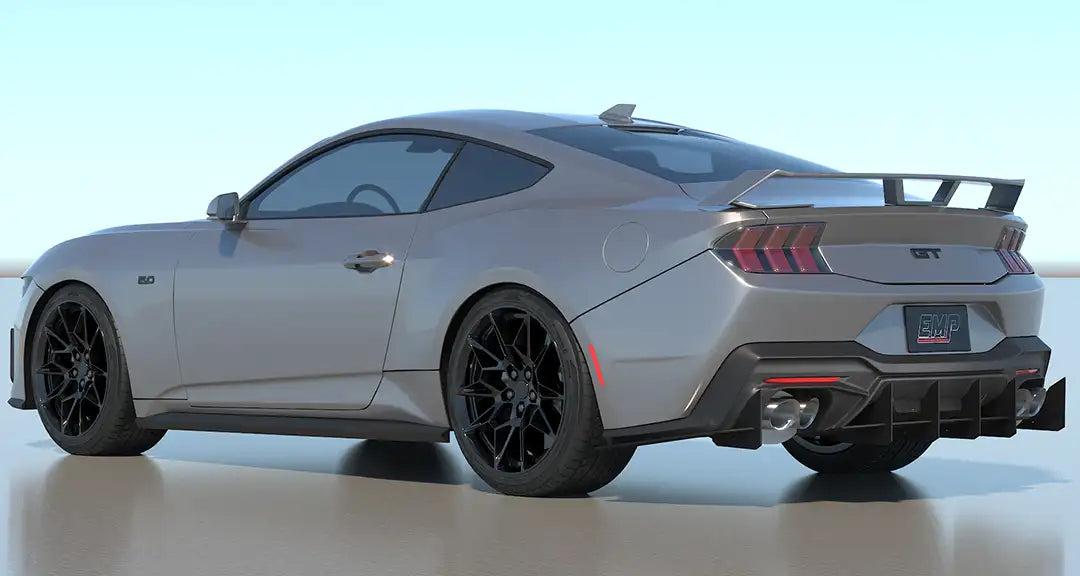 Evans Motorsport Performance Solid Aluminum Rear Diffuser V2 (2024-2026 Ford Mustang GT and EcoBoost Quad Active Exhaust) - EMP-S650DIFF-AL-QDV2