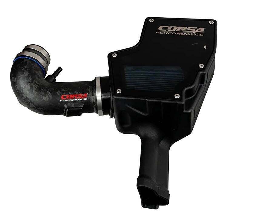 Corsa Forged Carbon Fiber Closed Box Element Air Intake - Maxflow (Oiled) (2018-2023 Mustang GT 5.0L) - 44007-MF