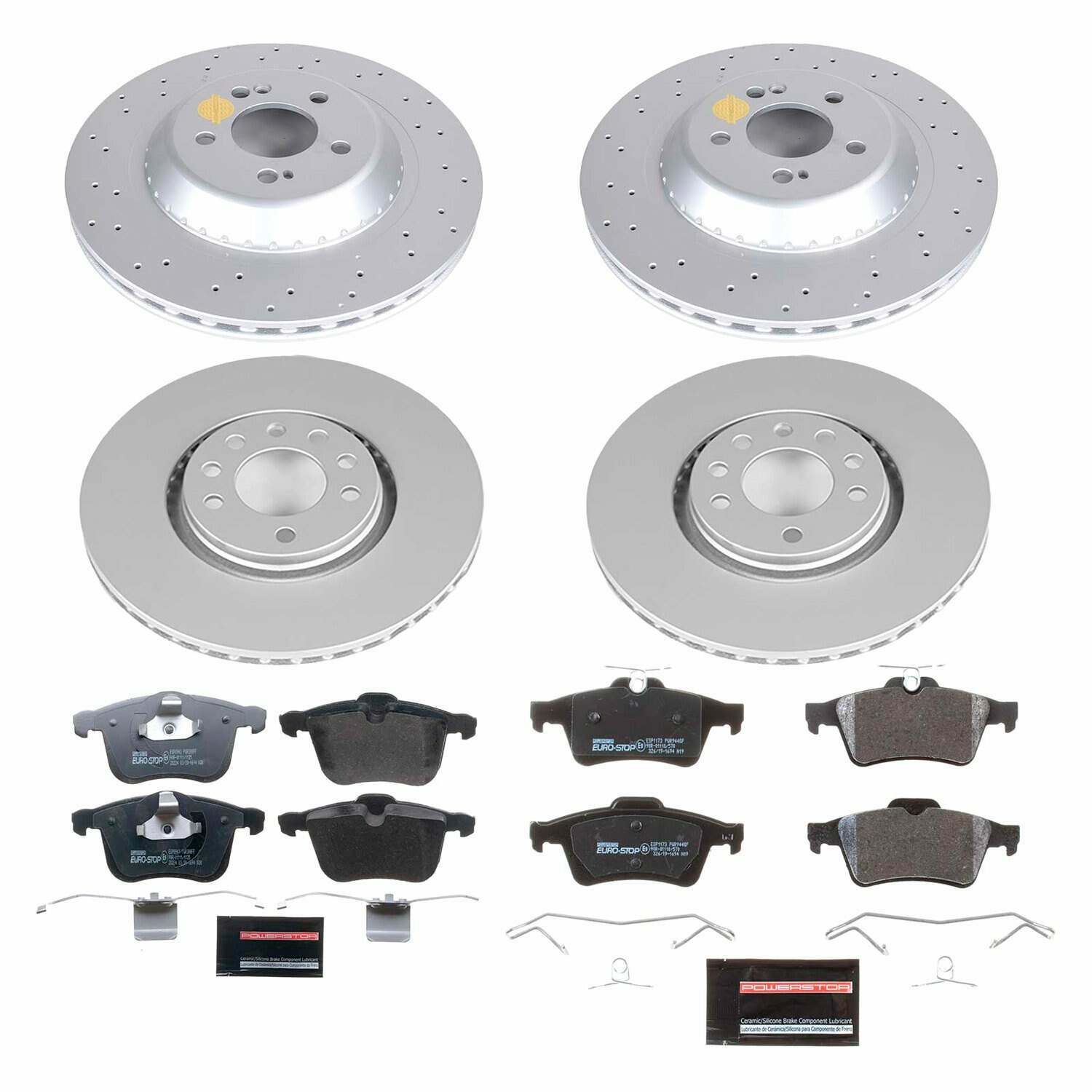Power Stop 2008 Saab 9-3 Front & Rear Euro-Stop Brake Kit - ESK8159