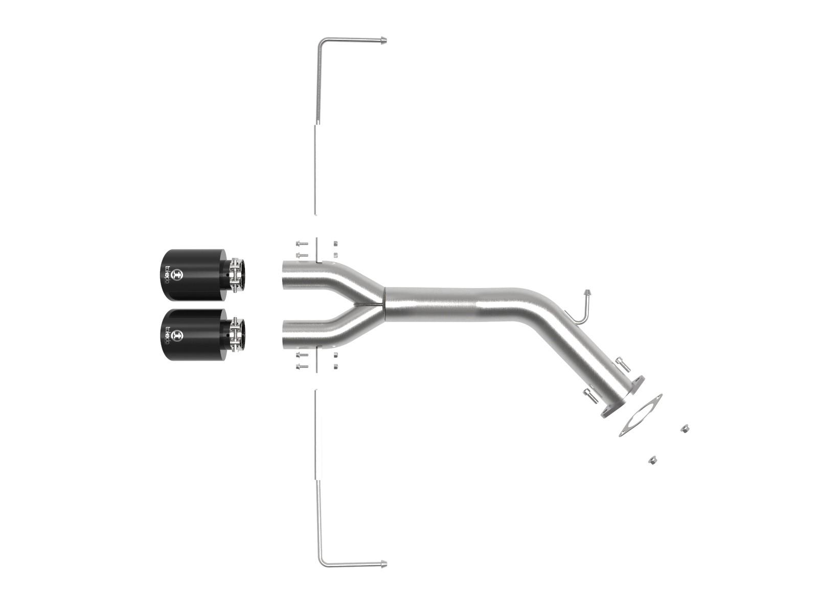 AFE Takeda 3 IN to 2-1/2 IN 304 Stainless Steel Axle-Back Exhaust w/ Black Tip (Hyundai Veloster 19-20 L4-1.6L (t)) - 49-37012-B