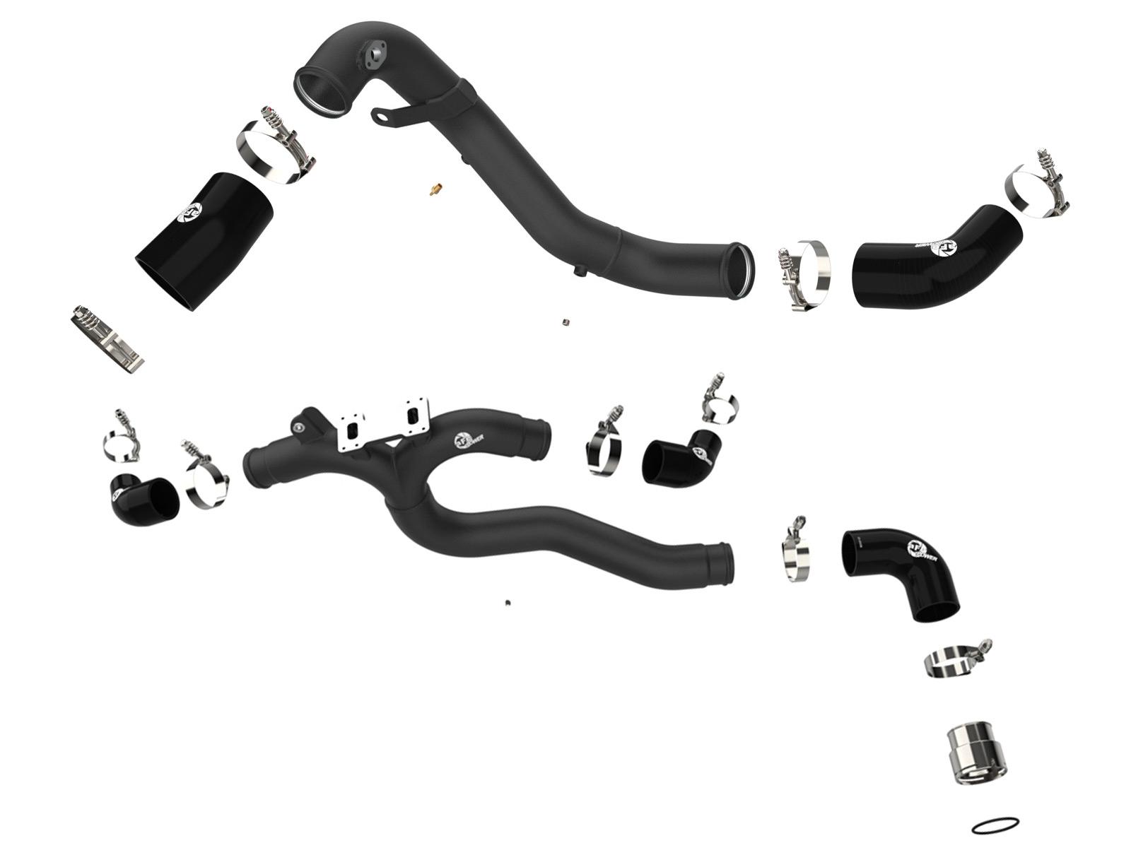 AFE BladeRunner 3 IN Aluminum Hot and Cold Charge Pipe Kit Black (Kia Stinger 18-22 V6-3.3L (tt)) - 46-20504-B
