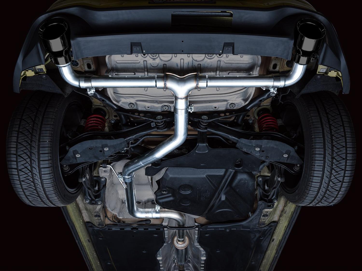 AWE Track Edition Catback Exhaust - Diamond Black Tips (2022-2023 Volkswagen MK8 GTI) - 3020-33658