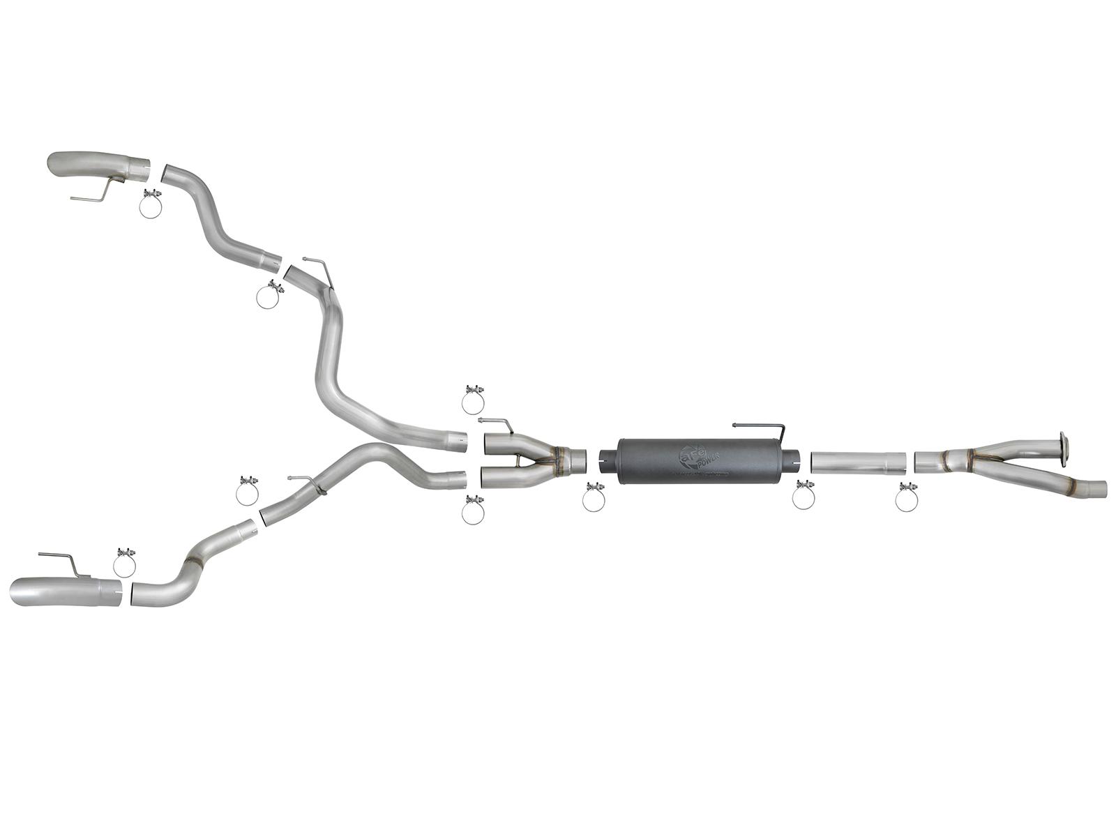 AFE MACH Force-Xp Cat-Back Exhaust System w/ Dual Hi-Tuck Tip (2017-2020 F-150, F-150) - 49-33095