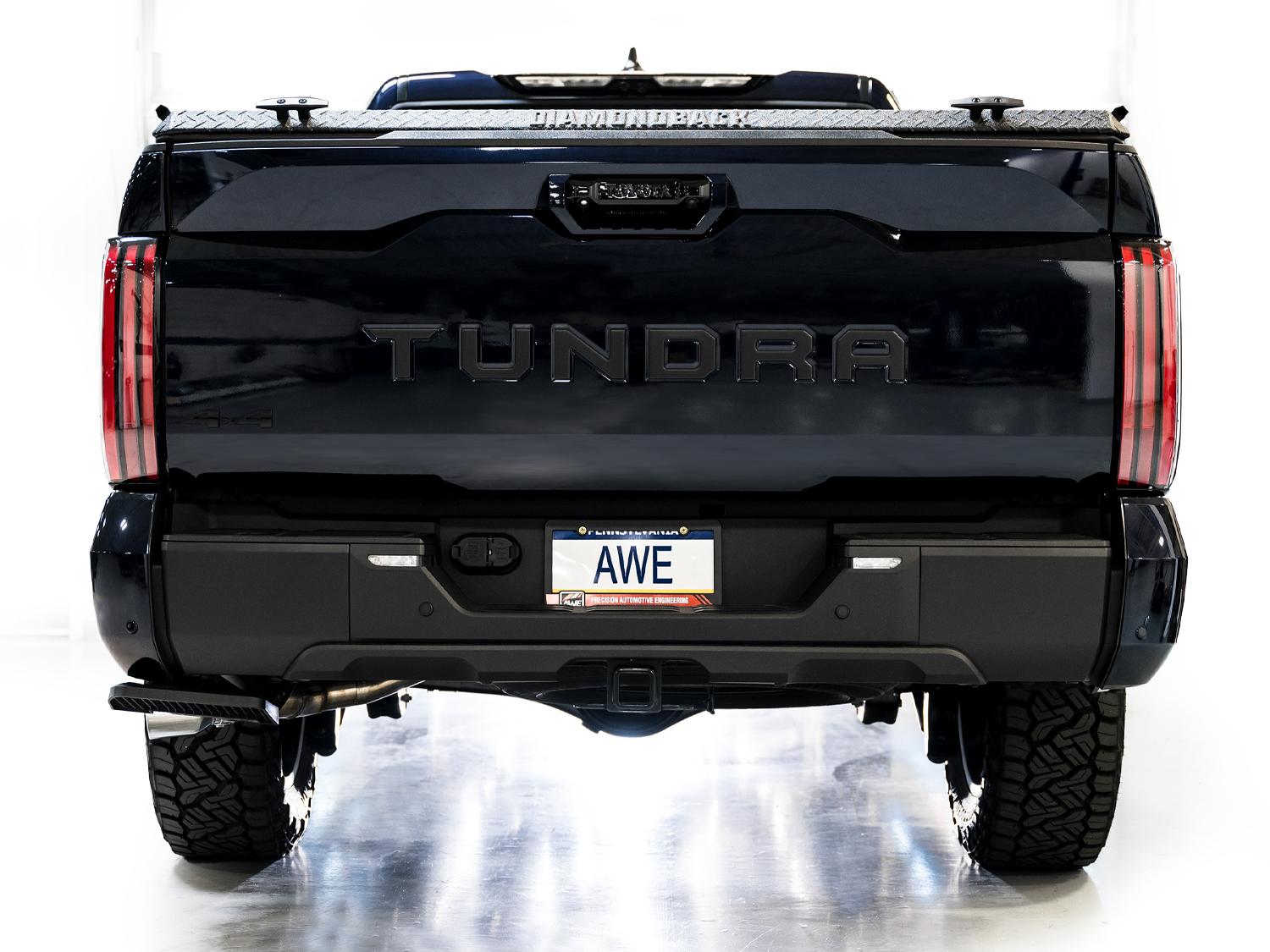 AWE 0FG Exhaust for 3rd Gen Toyota Tundra - Dual Chrome Silver Tips - 3015-32063