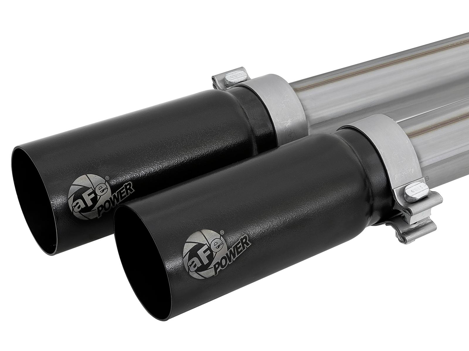 AFE Rebel Series 3 IN to 2-1/2 IN 409 Stainless Steel Cat-Back Exhaust w/ Black Tip - 49-44098-B