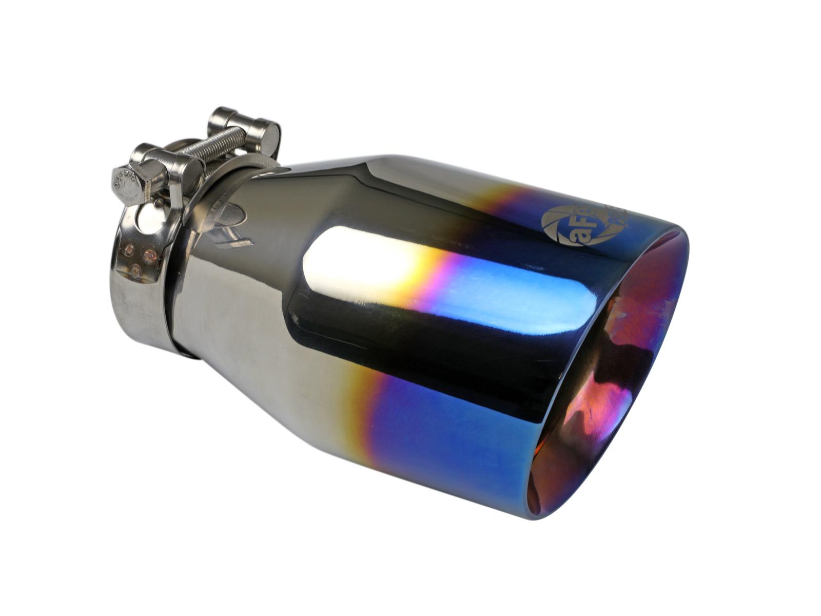 AFE MACH Force-Xp 304 Stainless Steel Clamp-on Exhaust Tip Blue Flame - 49T25404-L071