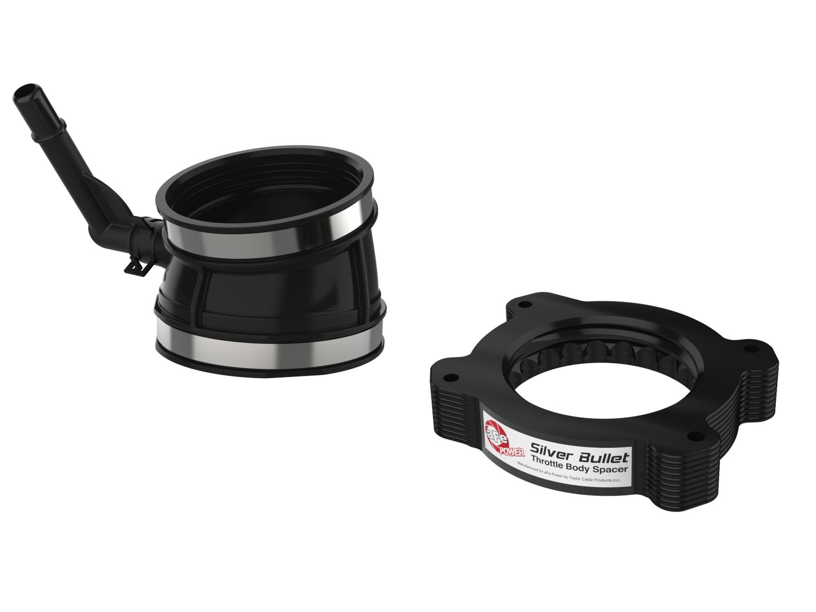 AFE Silver Bullet Throttle Body Spacer Kit Black (Chevrolet Corvette (C8) 2020 V8-6.2L This item will only work with the factory air intake system.) - 46-34017B