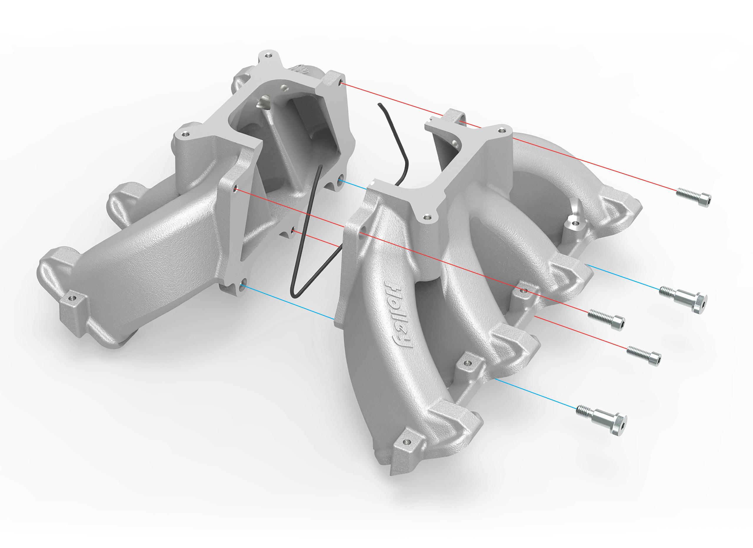 Holley Single Plane Split-Design Race Intake Manifold- GM LS1/LS2/LS6- Black.  - 300-256BK