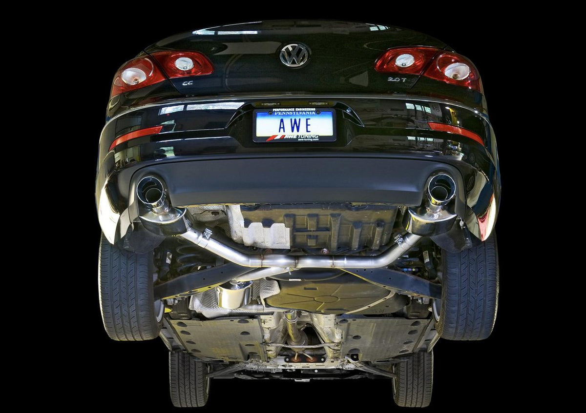 AWE Tuning VW CC Touring Edition Exhaust Dual Outlet - Diamond Black Tips - 3010-33022