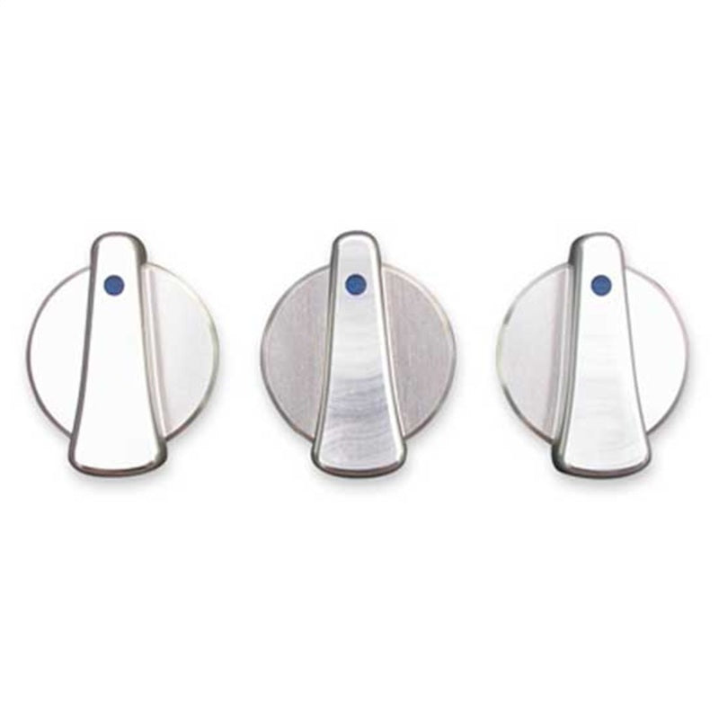 Rugged Ridge Dash Knob Kit Climate Control 3 Piece Aluminum Blue; 99-06 Tj - 11420.03