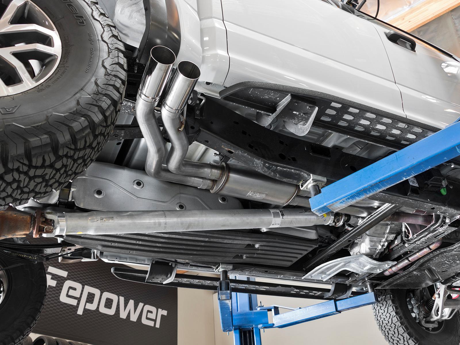 AFE Rebel Series 3 IN 409 Stainless Steel Cat-Back Exhaust System w/Polished Tip (2017-2020 F-150) - 49-43091-P