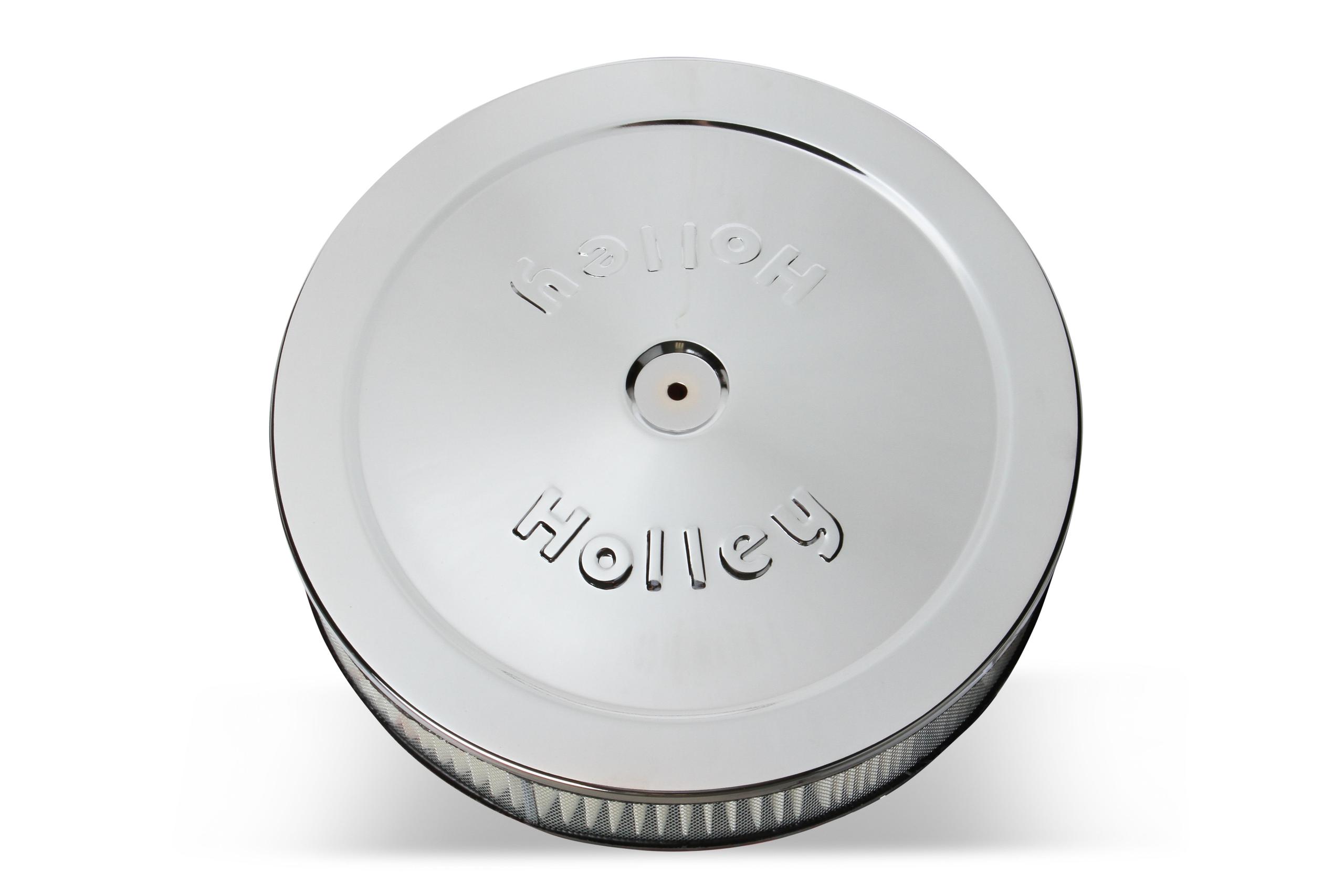Holley 14" Chrome Round Air Cleaner.  - 120-102