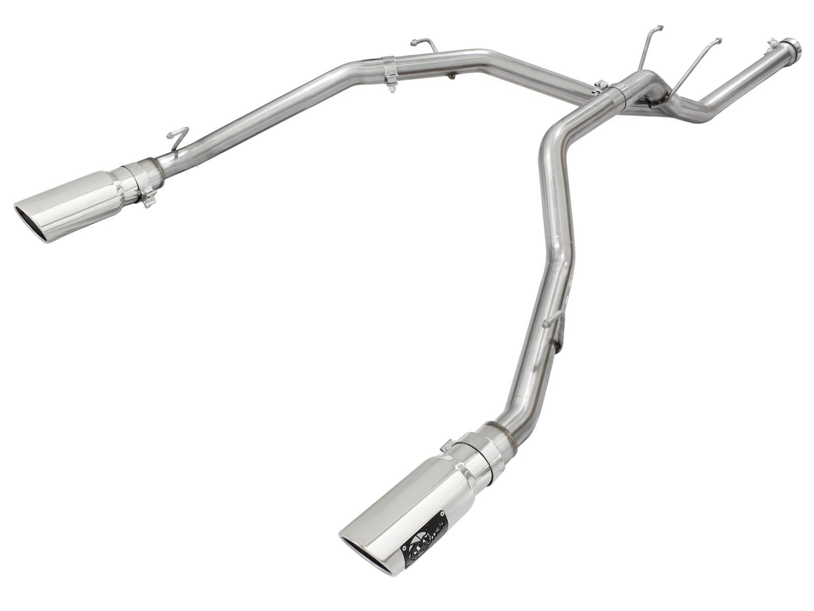 AFE Large Bore-HD Stainless Steel DPF-Back Exhaust System w/ Polished Tip (2014-2019 1500, 1500 Classic) - 49-42041-P