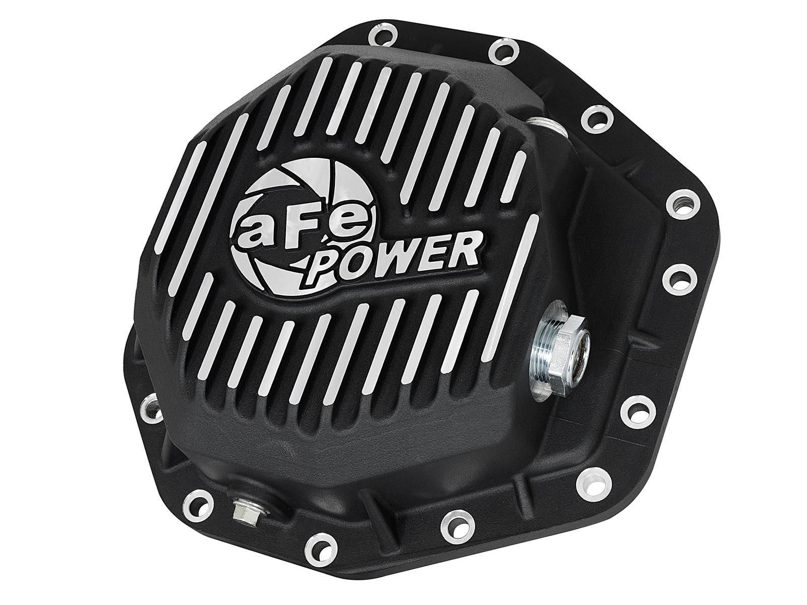aFe POWER Pro Series Rear Differential Cover Black w/ Machined Fins (2017-2021 F-250 Super Duty, F-350 Super Duty) - 46-70352