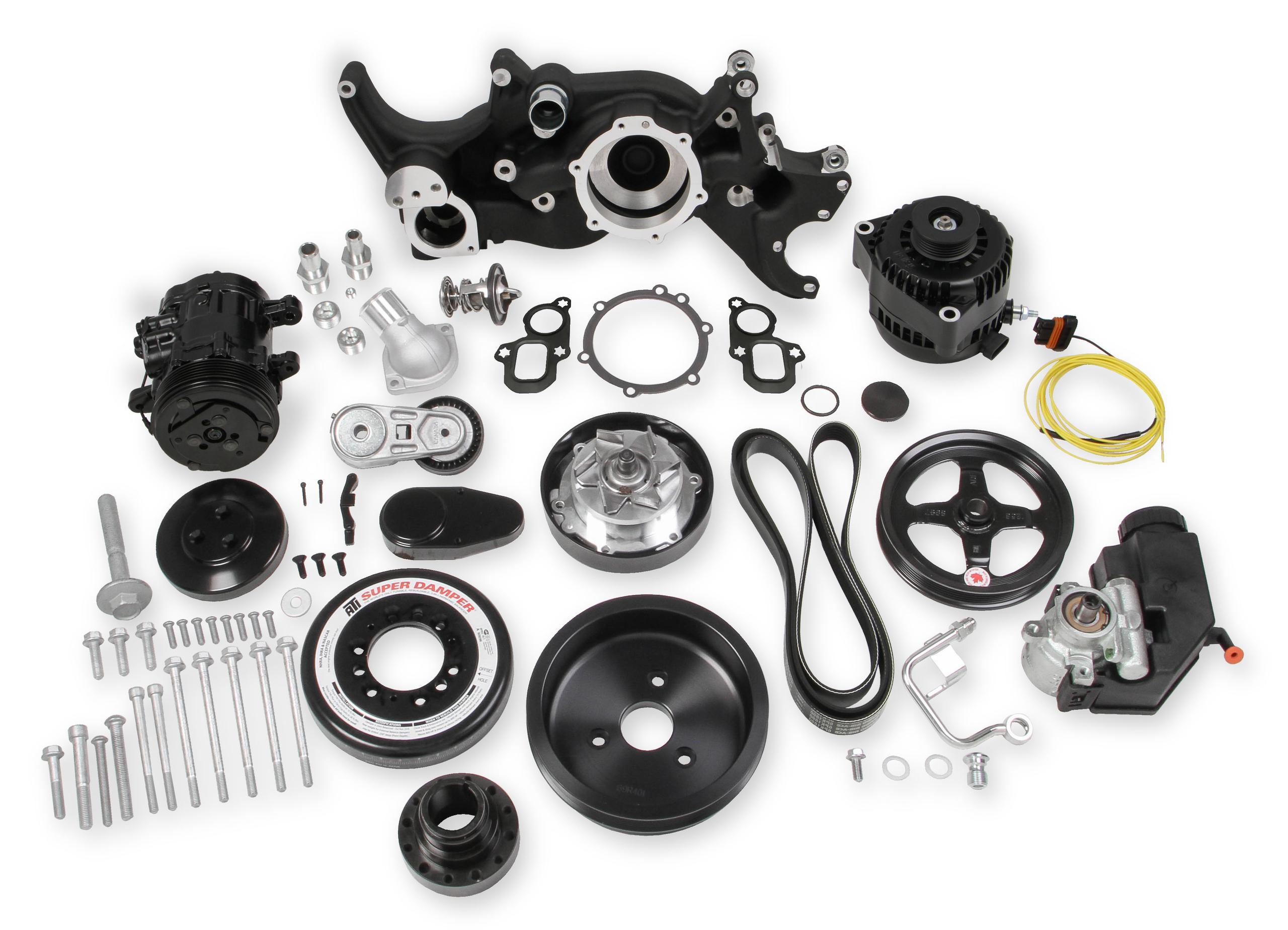 Holley Premium Black Mid-Mount Complete Accessory System for LT Engines.  - 20-200BK