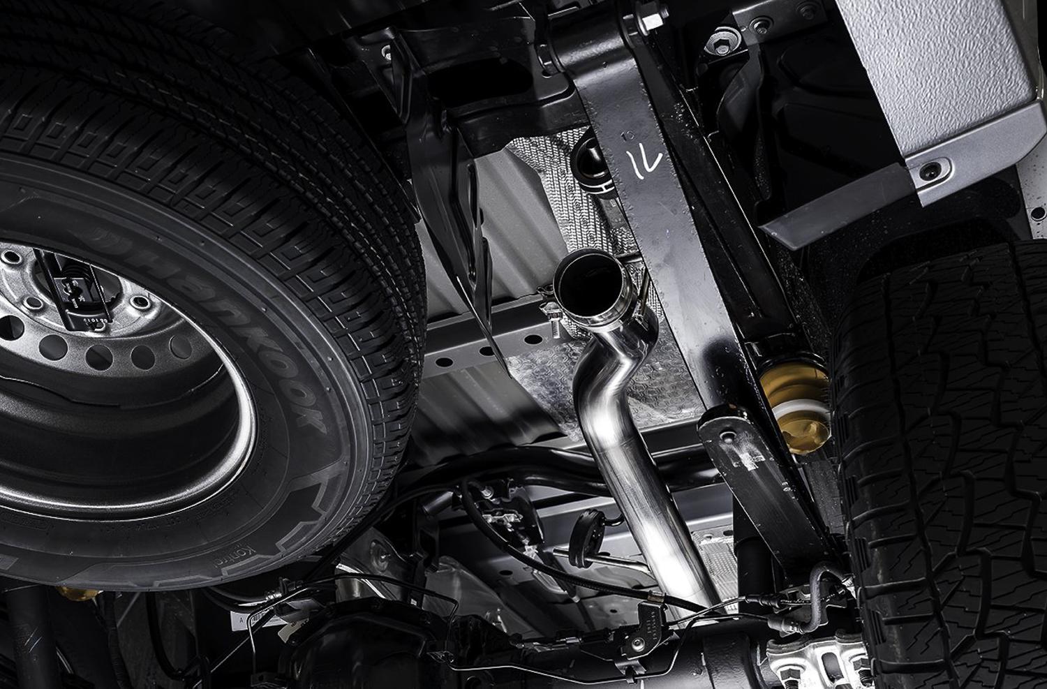 AWE 0FG Exhaust with BashGuard DUAL BLACK TIPS (2019-2021 Ranger) - 3015-23064