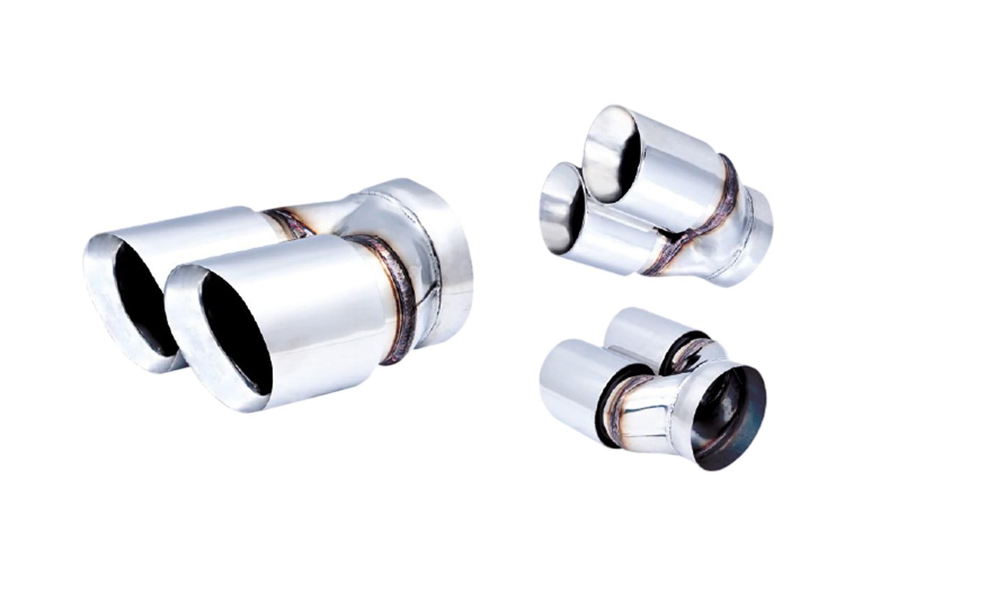XForce Twin 3.5" Round Angle Cut Dual Wall 2.5" Inlet - TY-AW35-63
