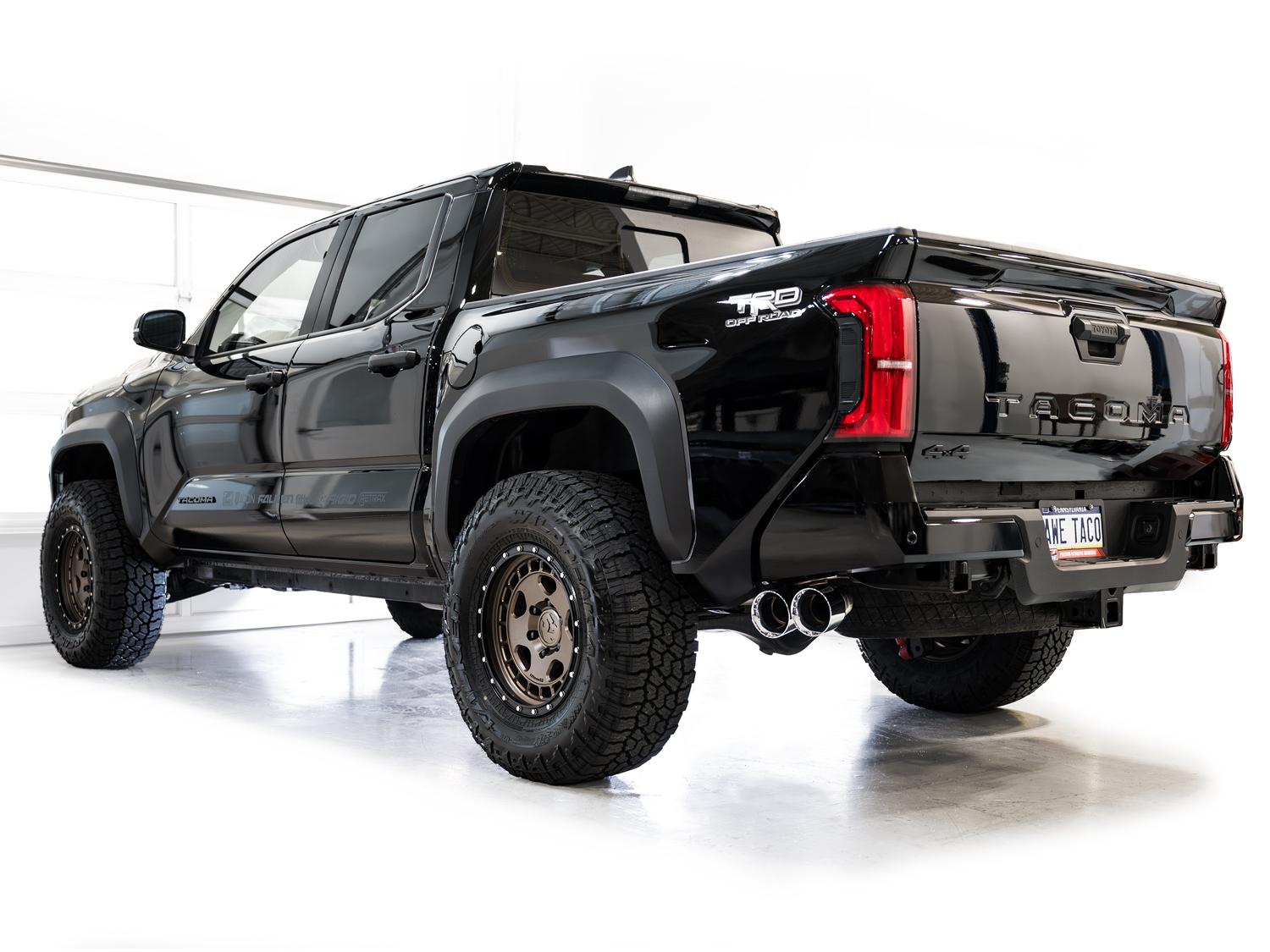 AWE 0FG Exhaust - Dual Chrome Silver Tips (2024+ Toyota Tacoma 2.4T) - 3015-32254