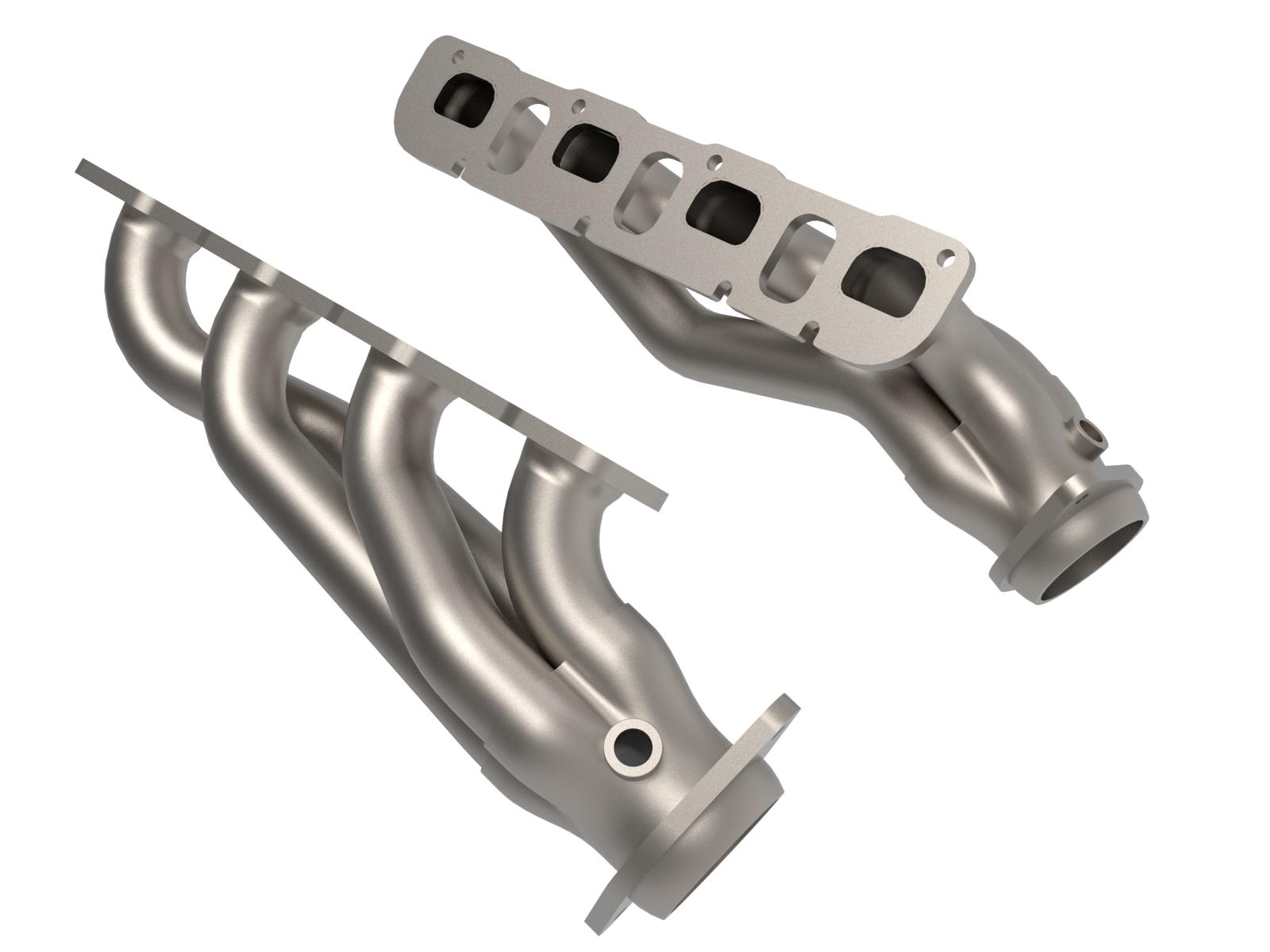 AFE Twisted Steel 1-7/8 IN to 2-3/4 IN 304 Stainless Headers w/ Titanium Coat Finish (Jeep Grand Cherokee Trackhawk (WK2) 18-21/Dodge Durango SRT Hellcat 21-24 V8-6.2L (sc)) - 48-38032-T