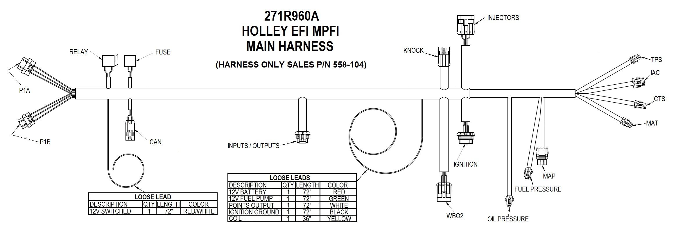 Holley Efi 550-606 Ford Mpfi Hp Ecu And Harness Kit