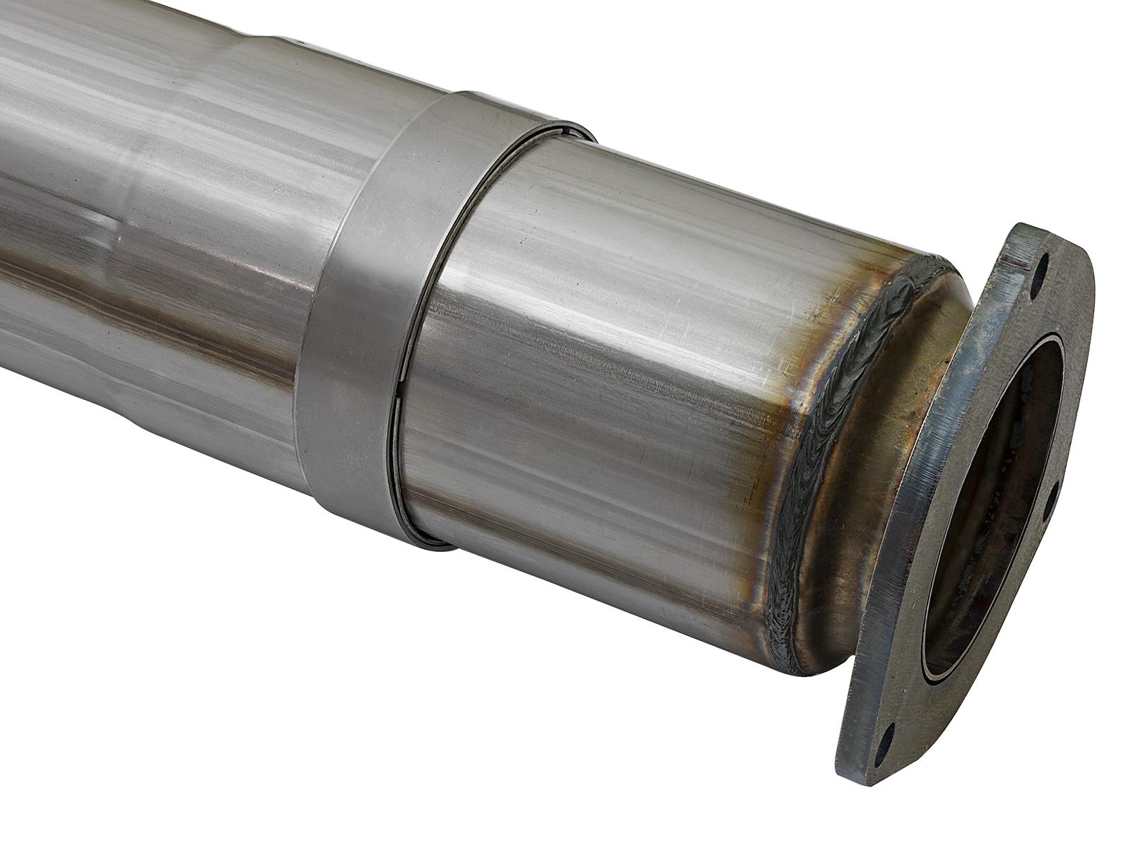 AFE Large Bore-HD 5 IN 409 Stainless Steel DPF-Back Exhaust System w/Black Tip (2017-2021 F-250 Super Duty, F-350 Super Duty) - 49-43090-B