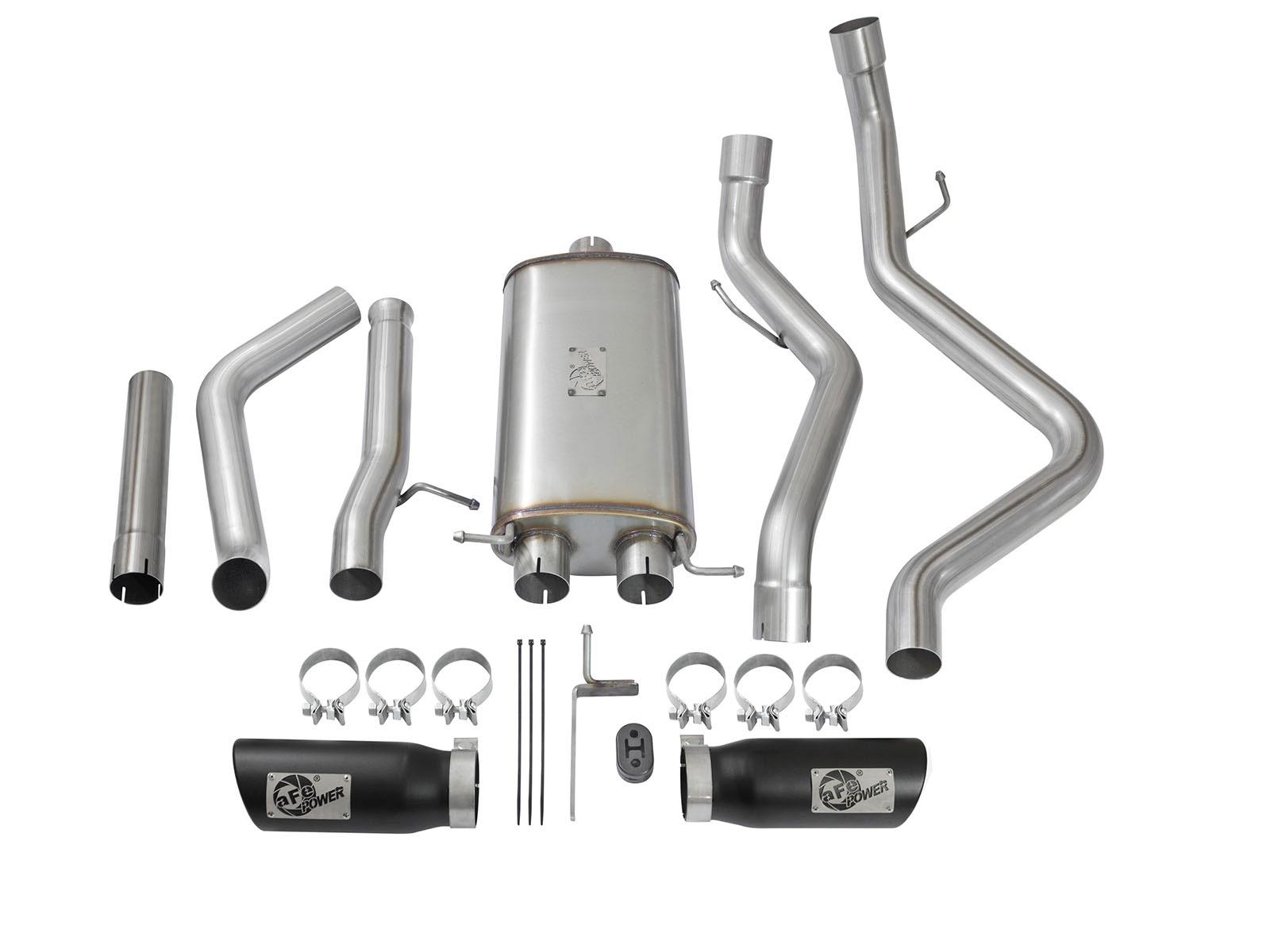 AFE MACH Force-Xp 3 IN 409 Stainless Steel Cat-Back Exhaust System w/Dual Black Tip - 49-44071-B