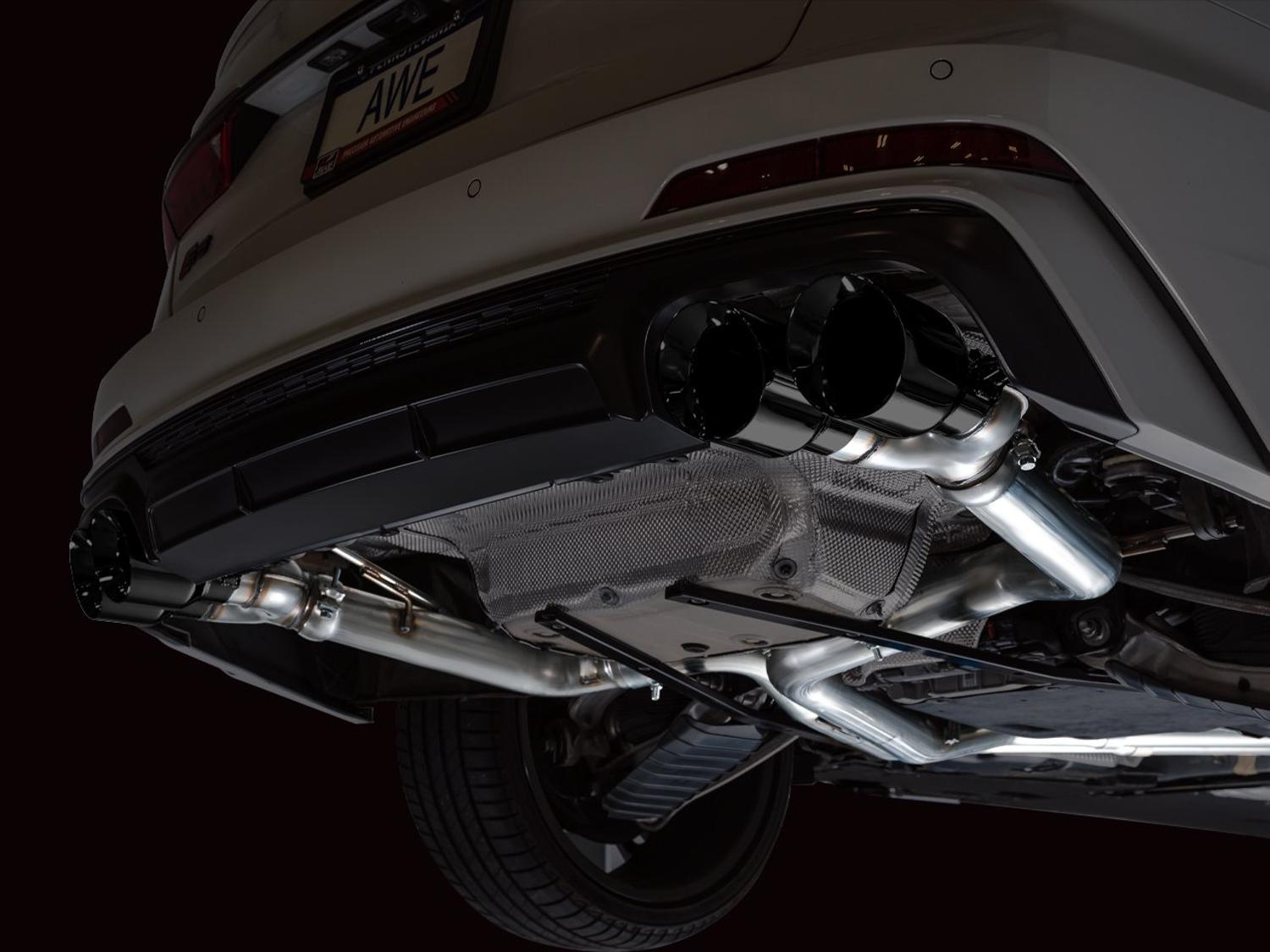 AWE Track Edition for Audi C8 S6/S7 - Diamond Black Tips - 3020-43109