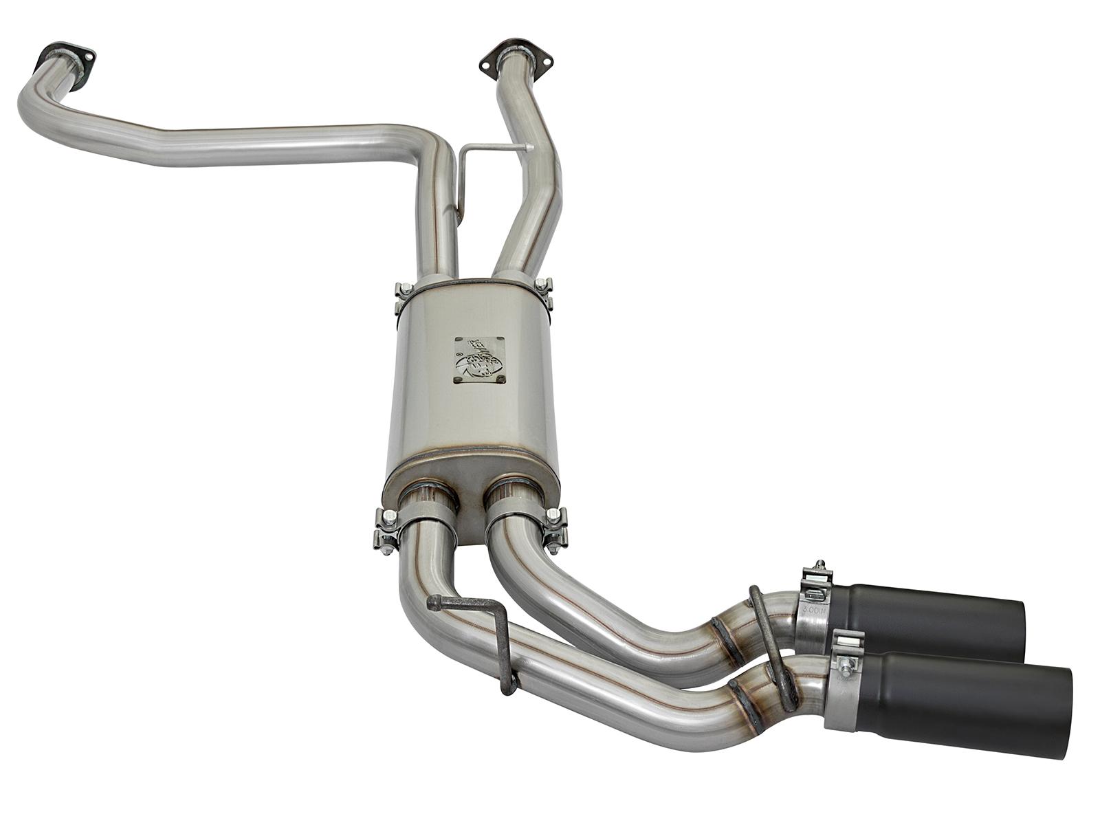 AFE Rebel Series 2-1/2" Cat-Back Exhaust System w/ Black Tip (2017-2021 Titan) - 49-46126-B