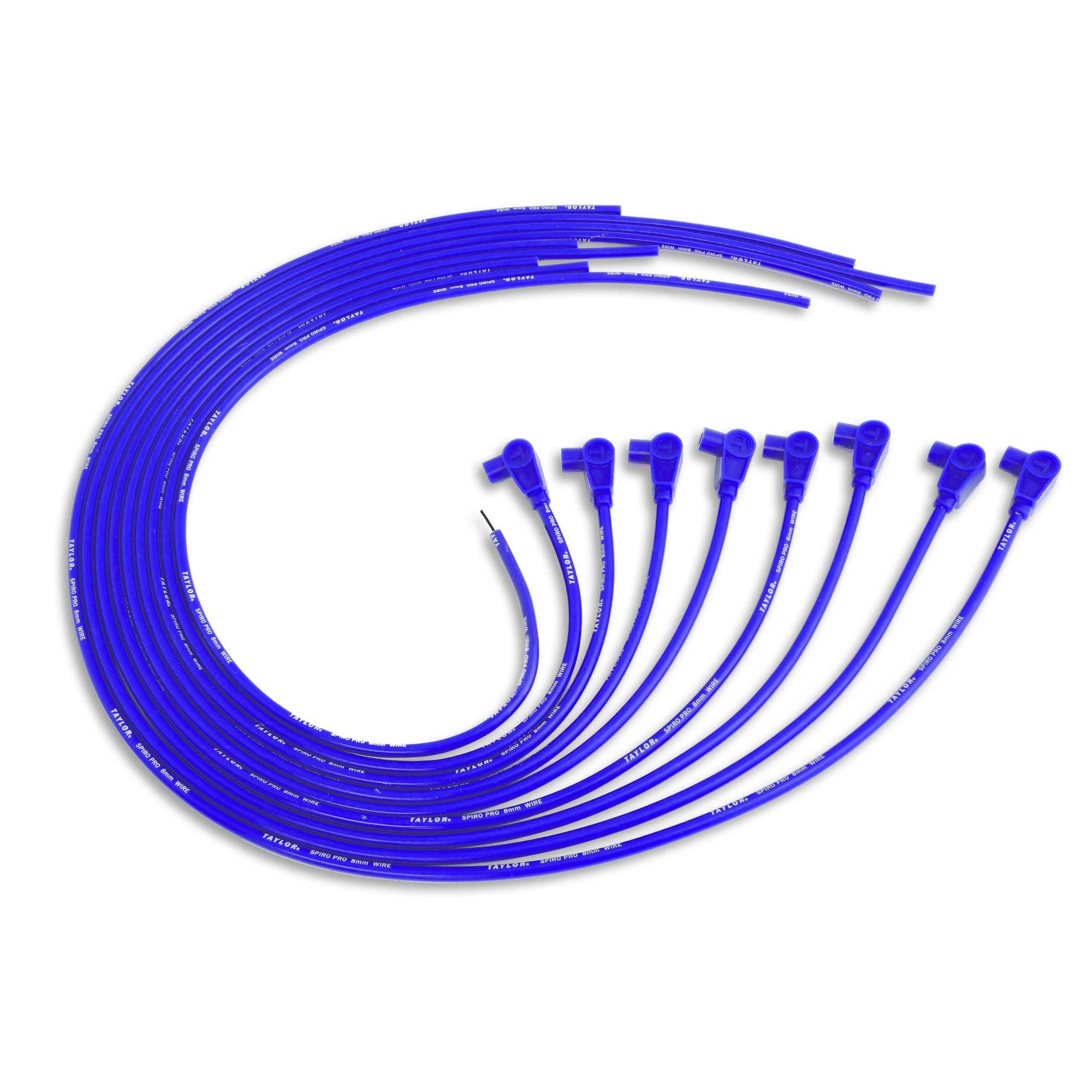 TAYLOR CABLE 8mm Spiro-Pro univ 8 cyl 90 blue - 73651